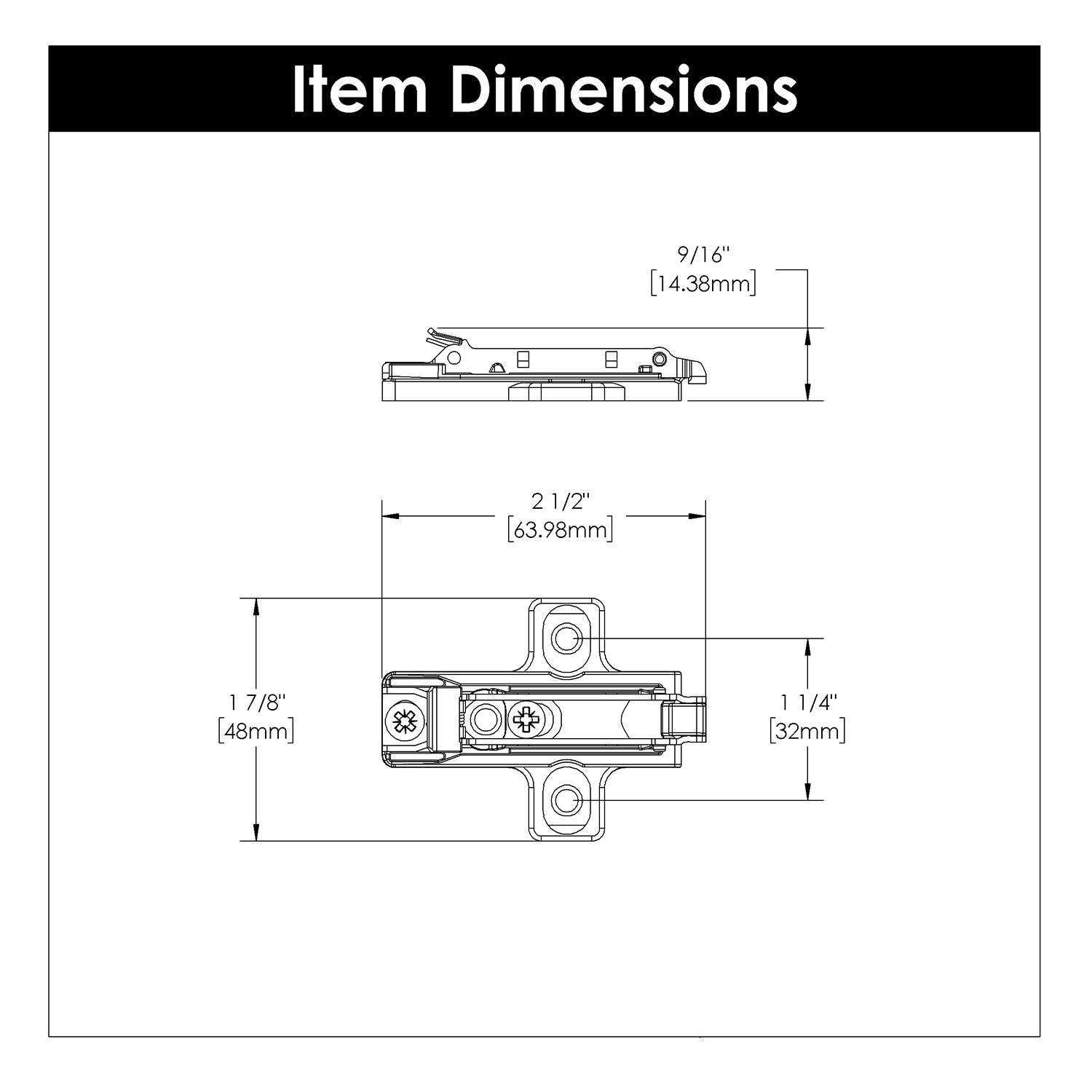 Hickory HH74723, Concealed Soft Close Hinges