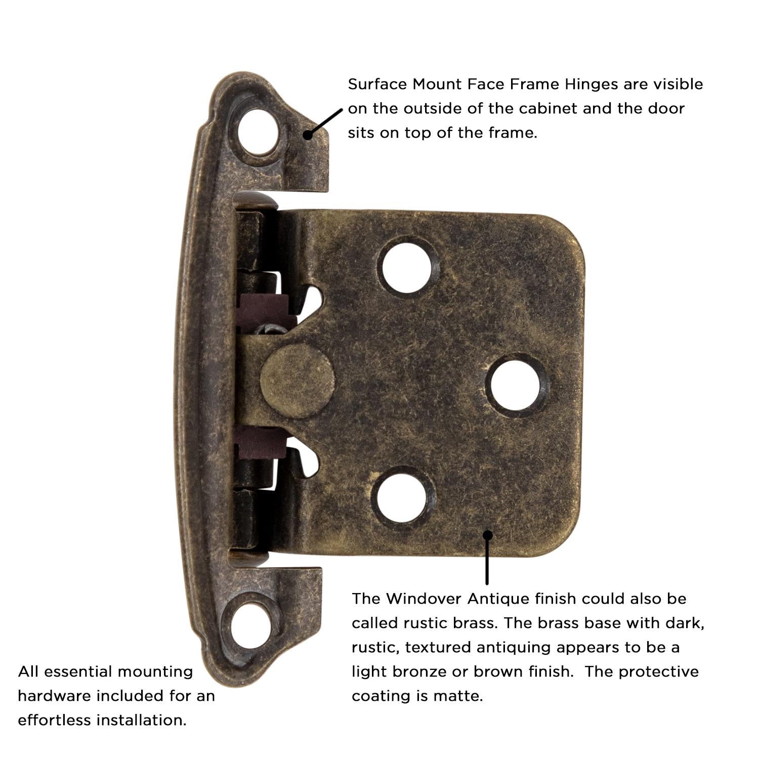 Hickory P244, Surface Self-Closing Hinge