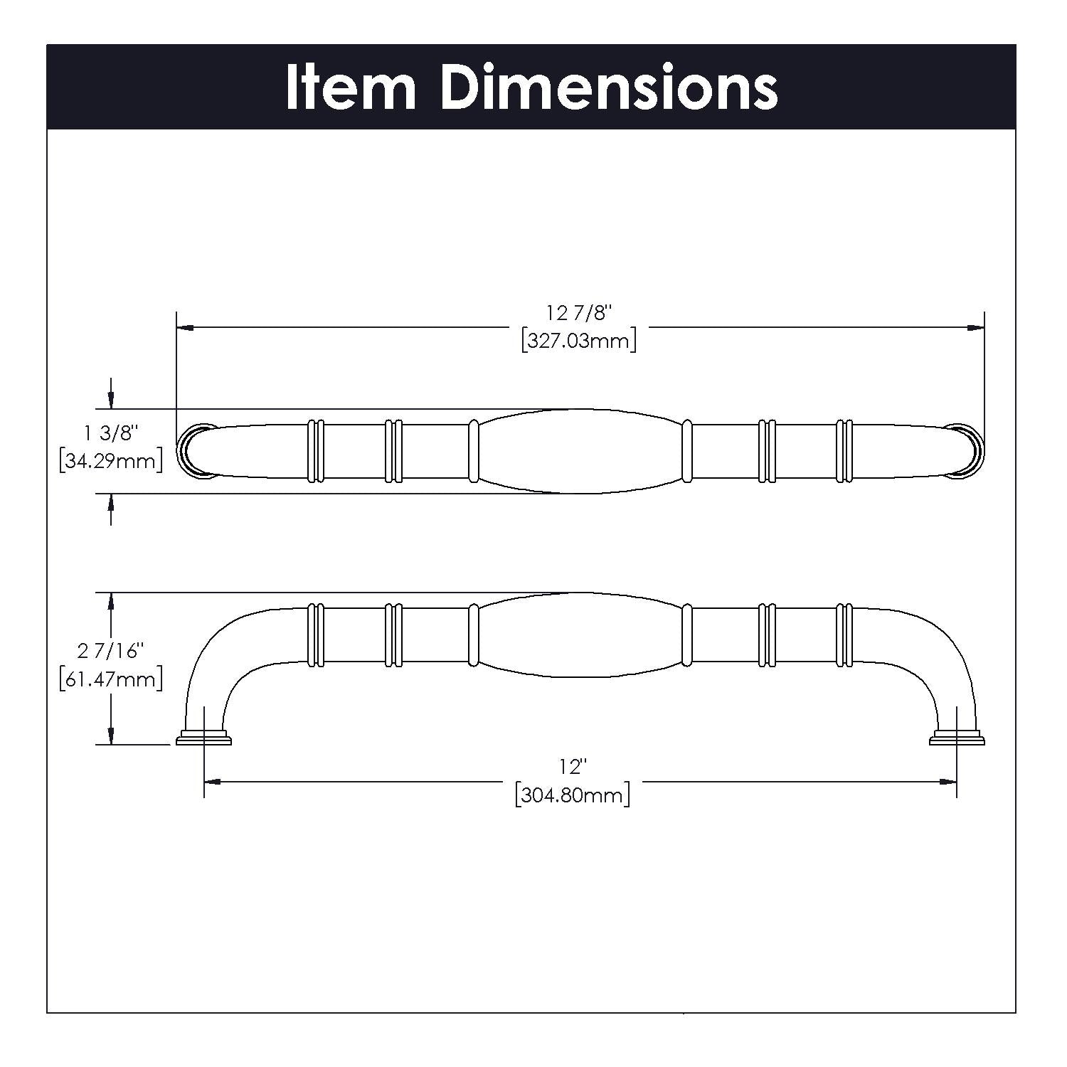 Hickory K49, 12 Inch Center to Center Williamsburg Appliance Pull