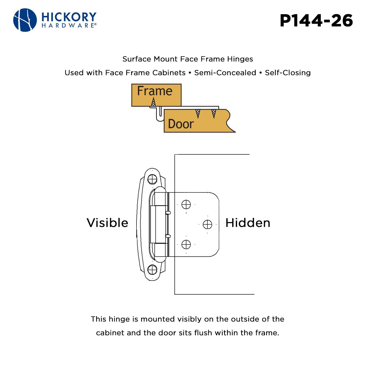 Hickory P144, Surface Self-Closing Hinge
