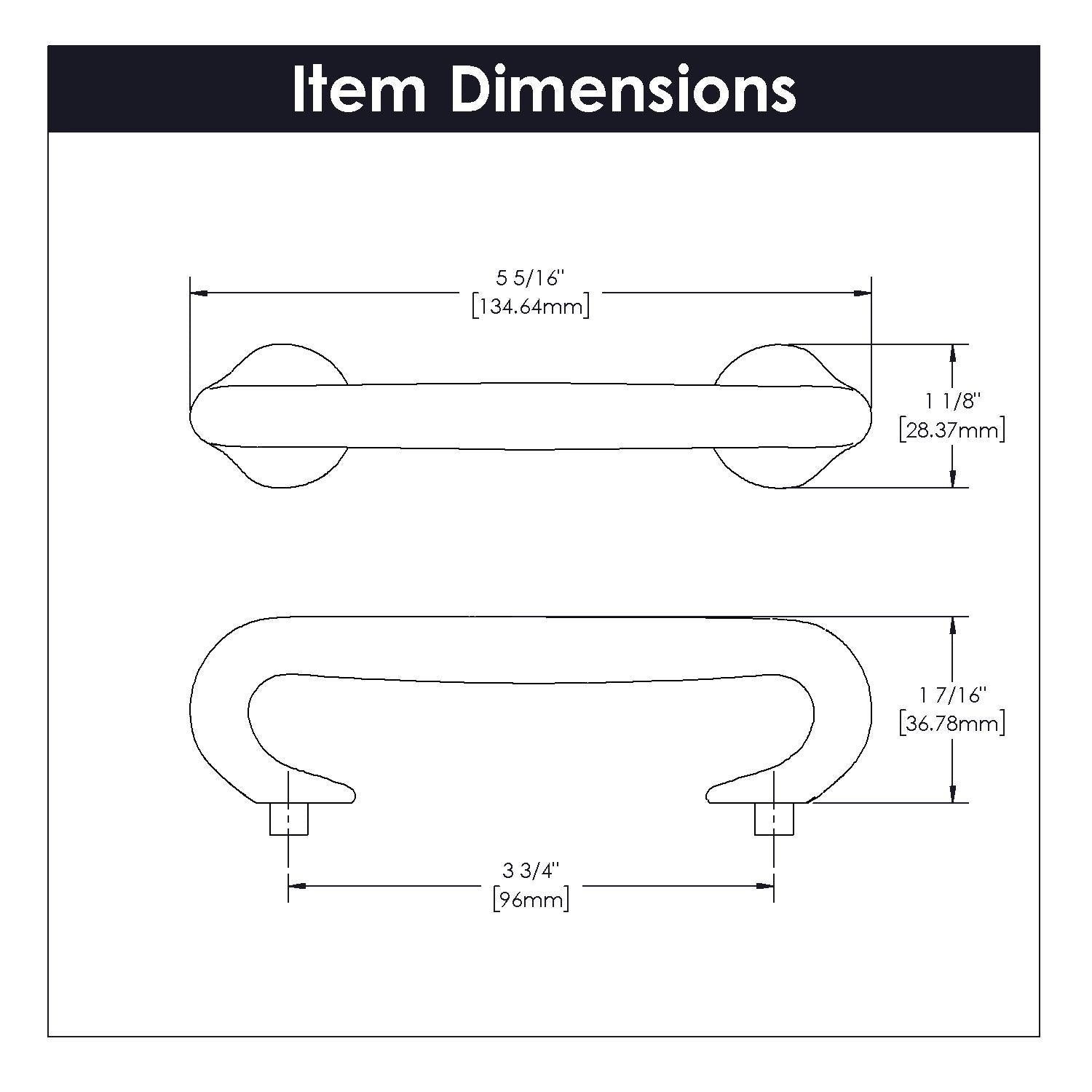 Hickory P2173, 3-3/4 Inch (96mm) Craftsman Pull