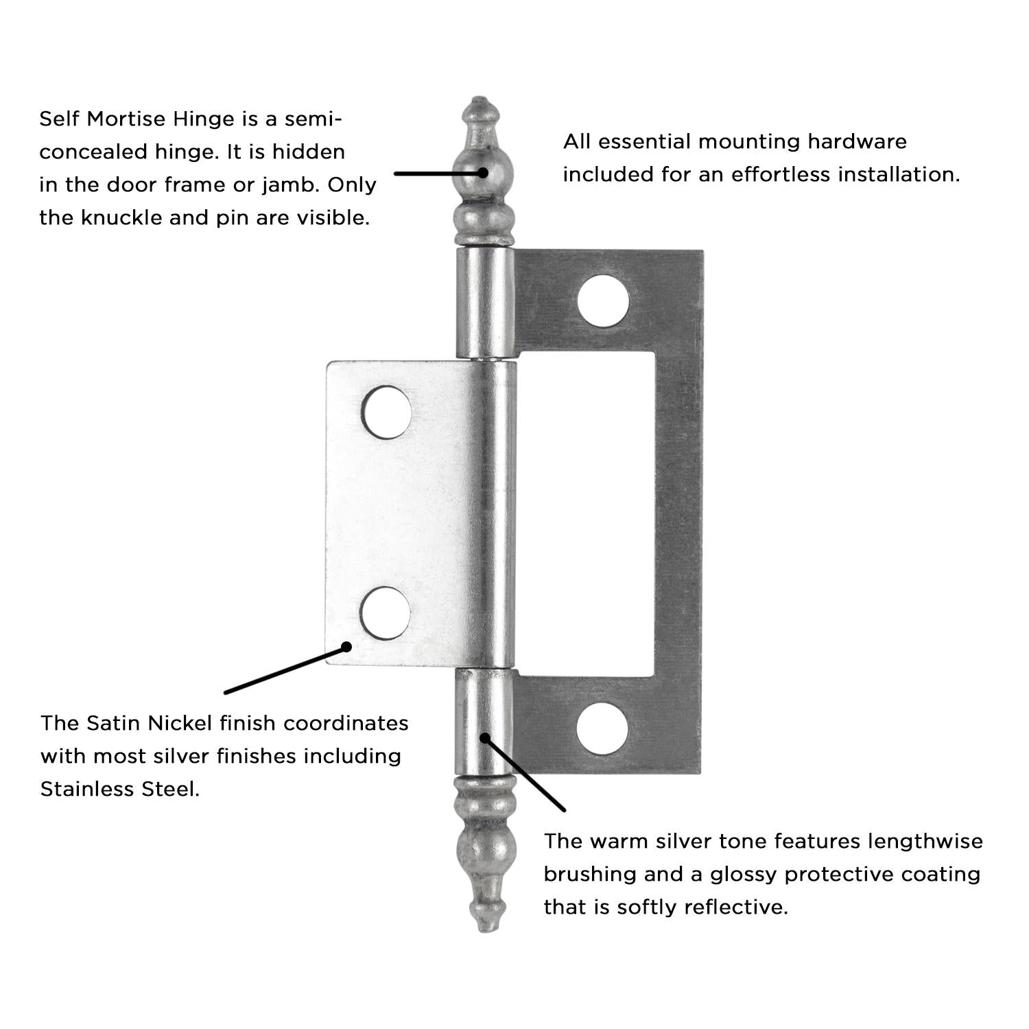 Hickory P8294, Self Mortise Hinge