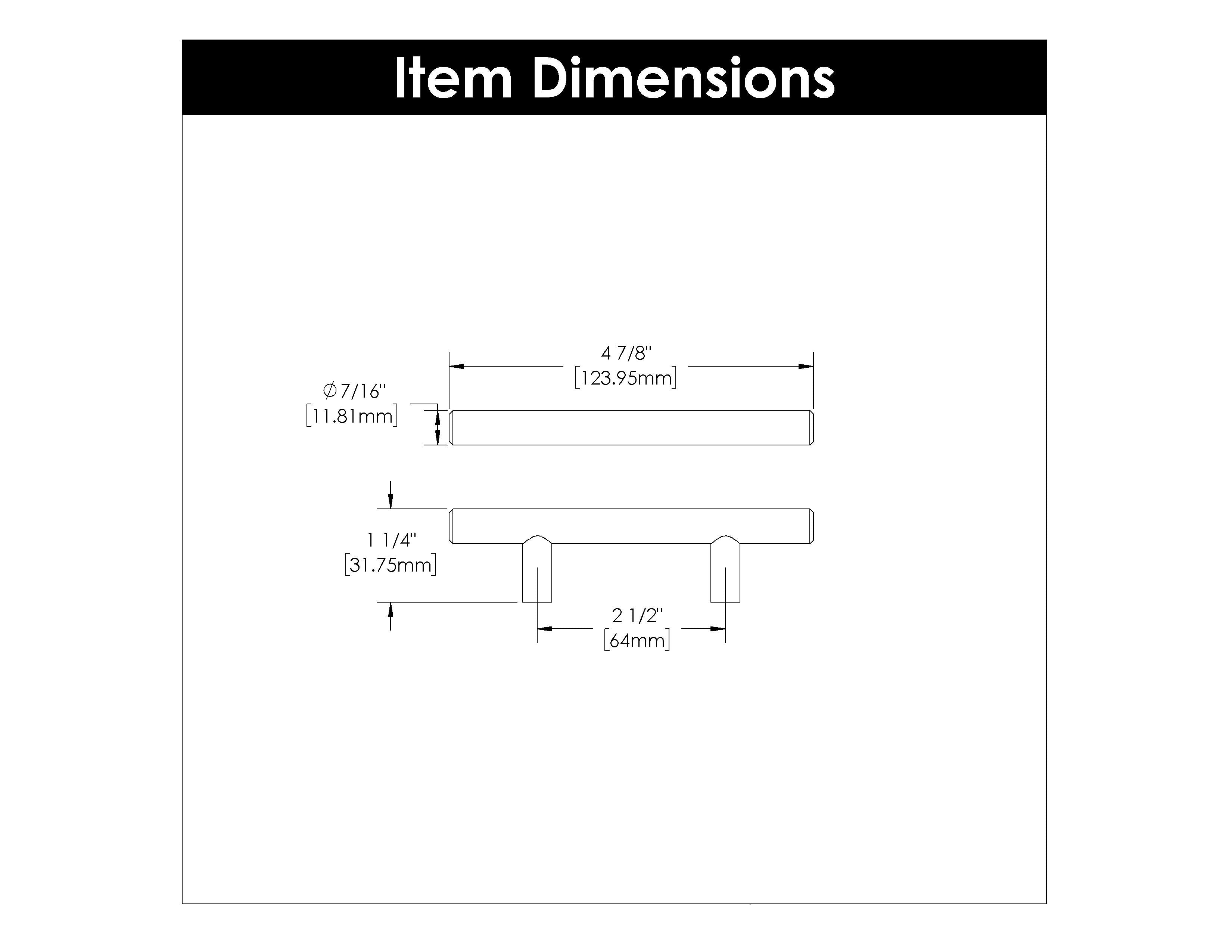 Hickory HH075592, 2-1/2 Inch (64mm) Bar Pulls Bar Pull