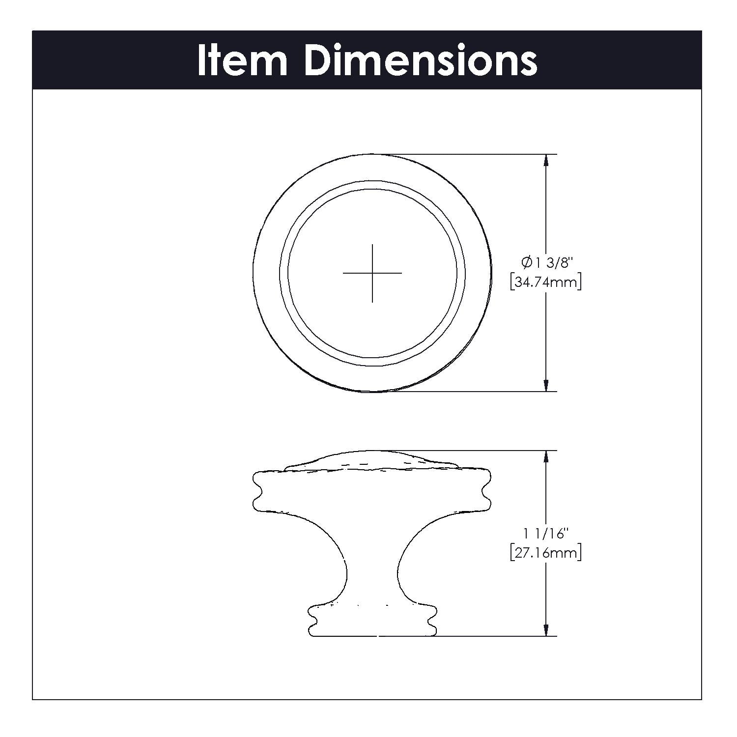 Hickory P3061, 1-3/8 Inch Diameter Mountain Lodge Knob
