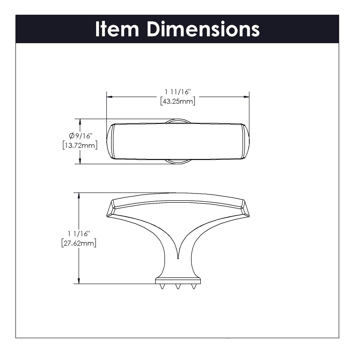 Hickory P3372, 1-3/4 Inch x 1/2 Inch Greenwich Knob