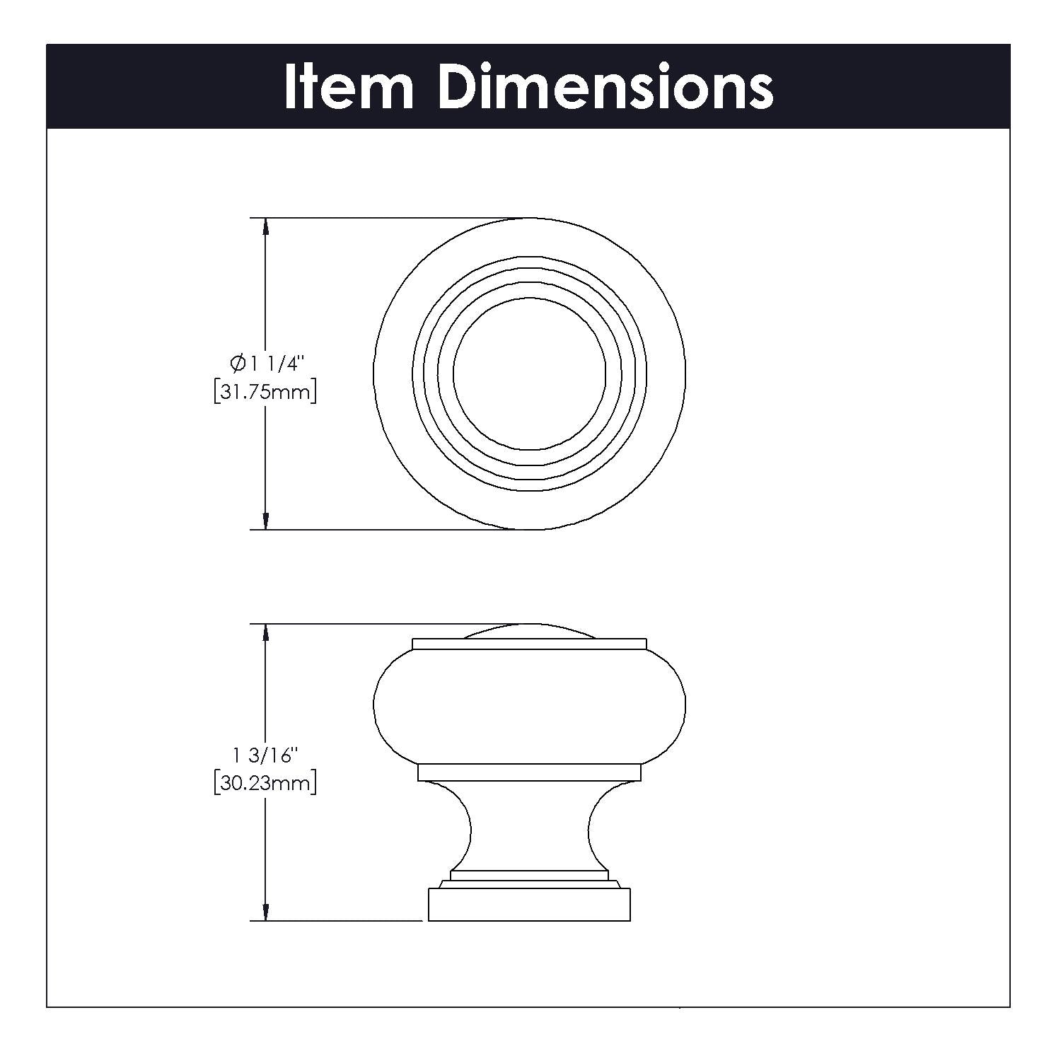 Hickory P3151, 1-1/4 Inch Diameter Cottage