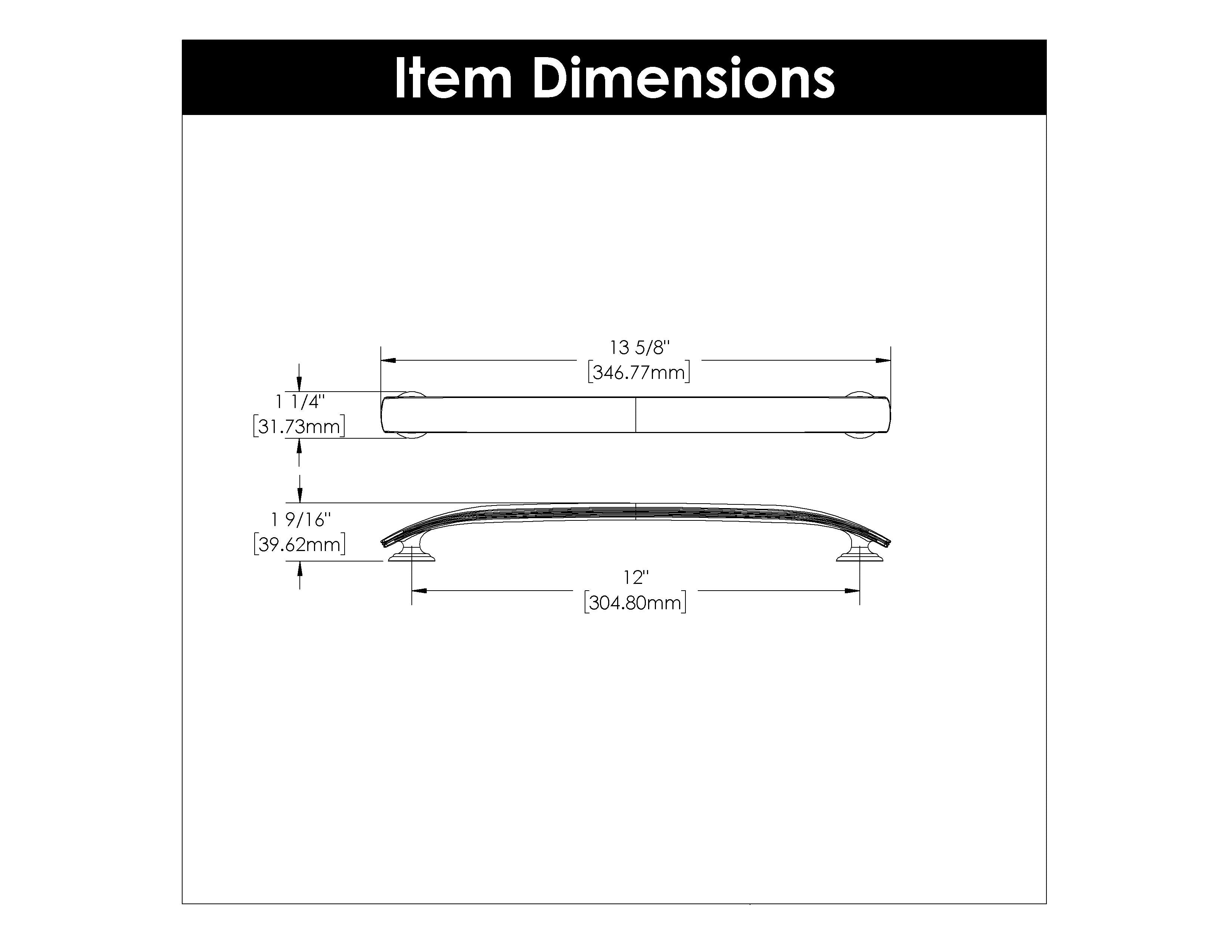 Hickory P2147, 12 Inch Center to Center American Diner Appliance Pull