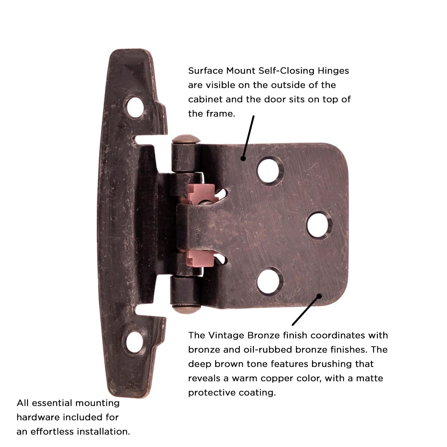 Hickory P296, Surface Self-Closing Hinge