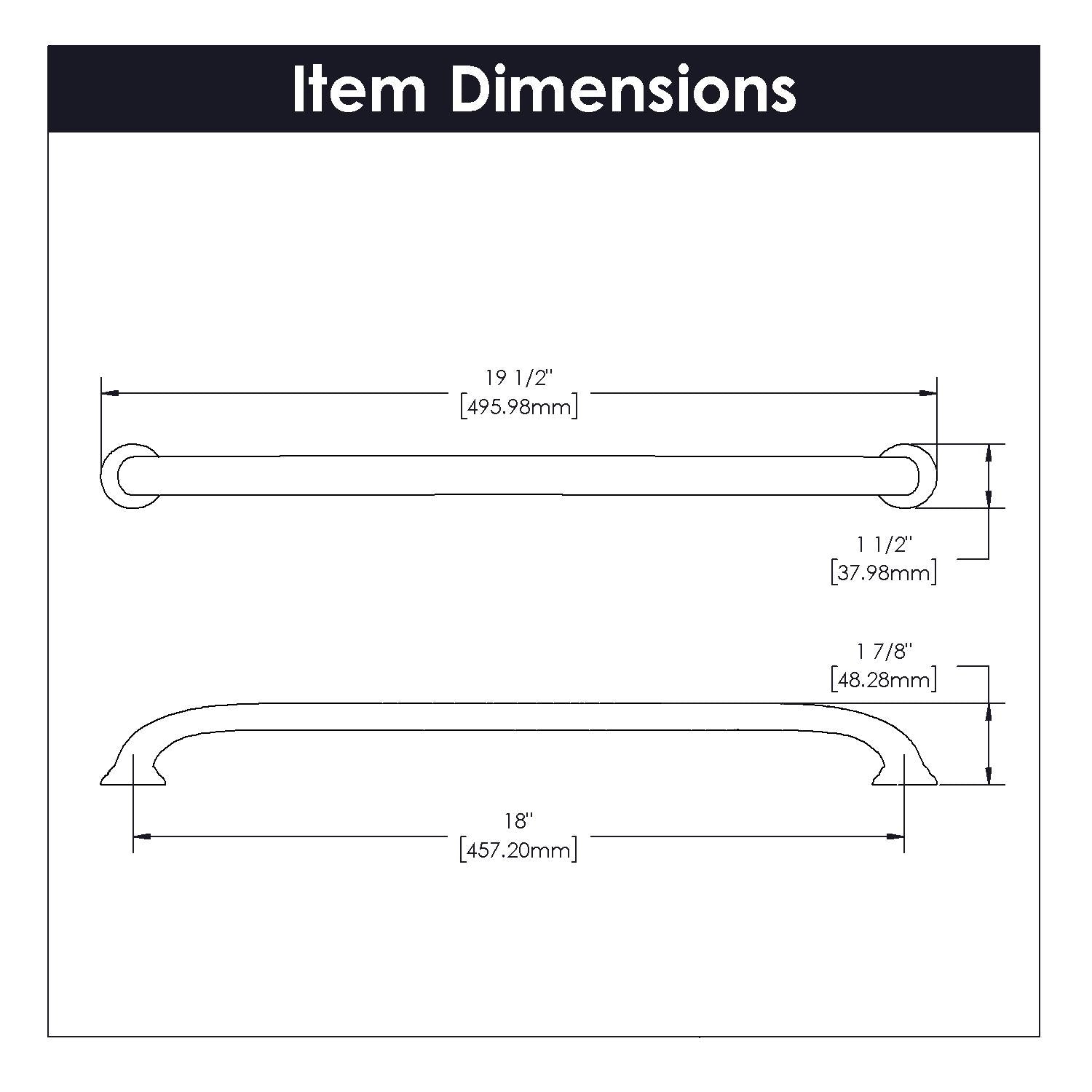 Hickory P3008, 18 Inch Center to Center Zephyr Appliance Pull