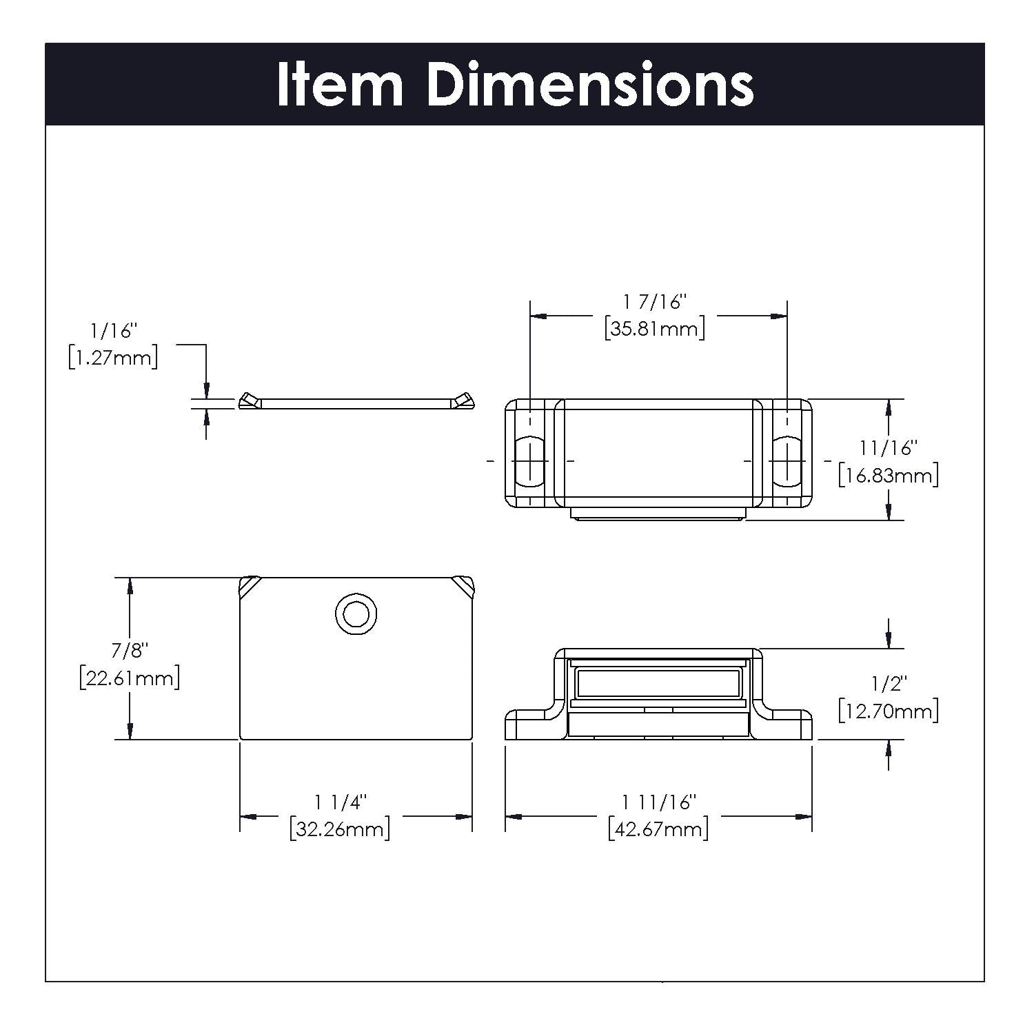 Hickory P109, 1-7/16 Inch Center to Center Catches