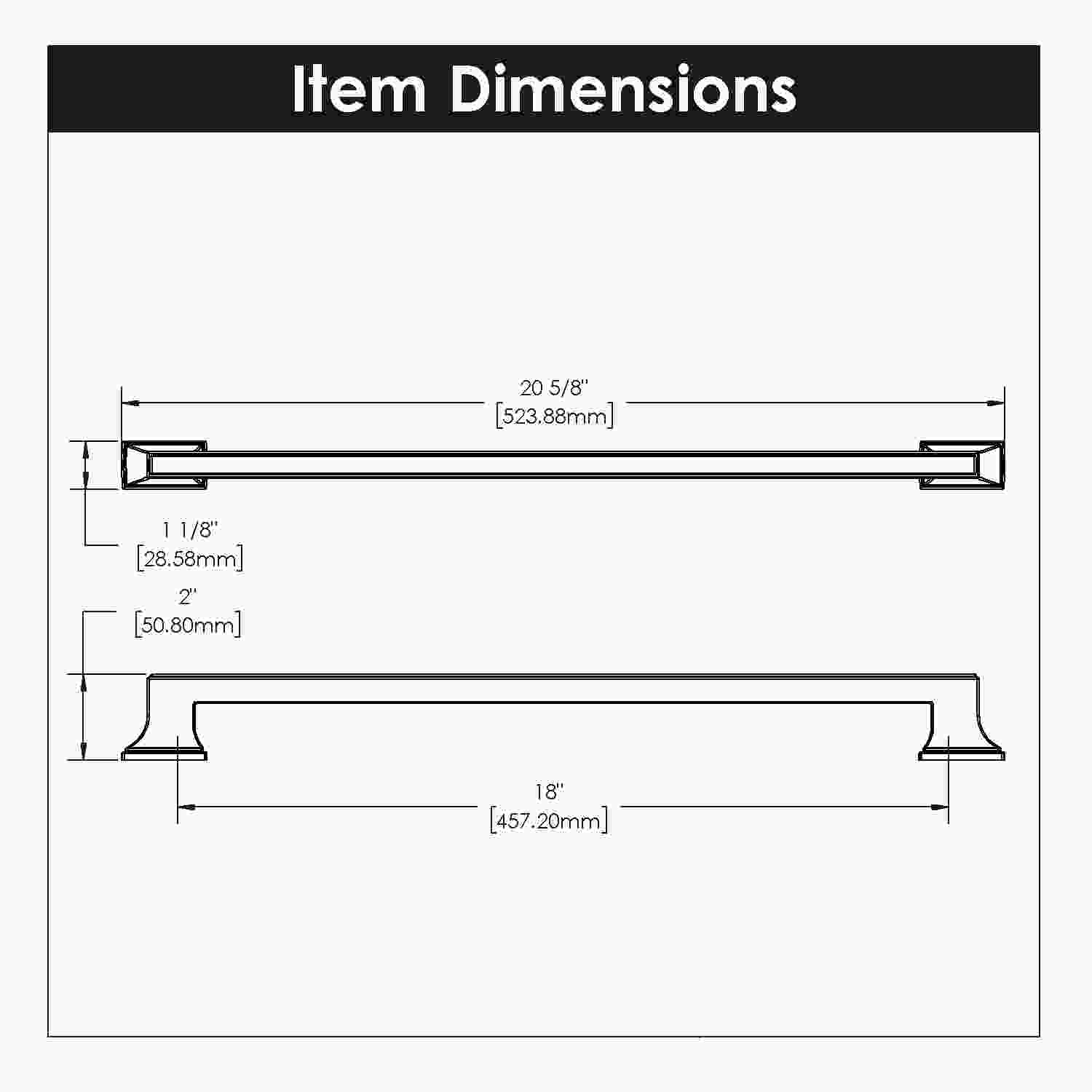 18 Inch Center to Center Brownstone Appliance Pull