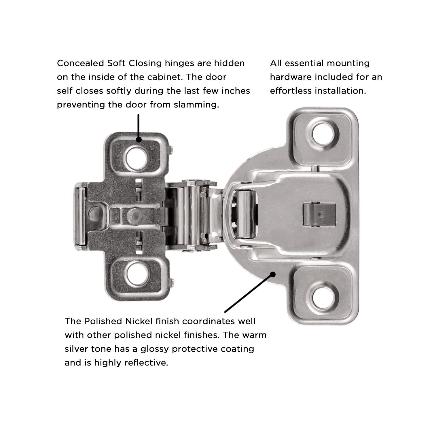 Hickory HH74719, Concealed Soft Close Hinges