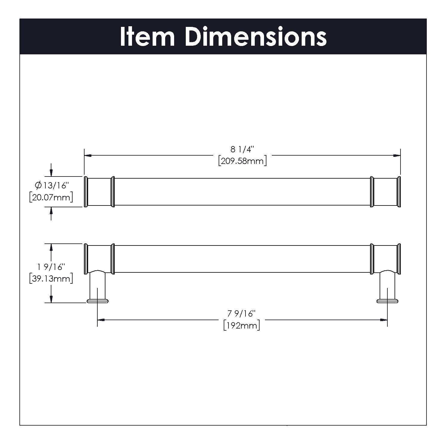 Hickory P3703, 7-9/16 Inch (192mm) Midway Pull