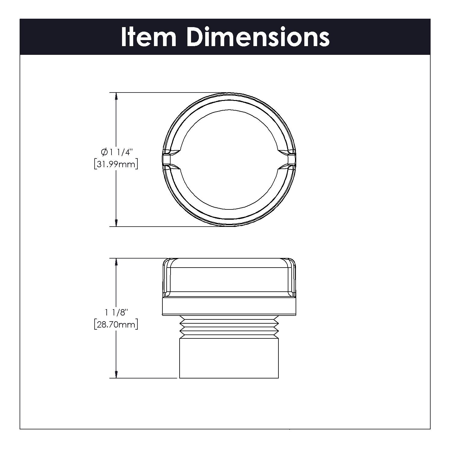 Hickory HH075028, 1-1/4 Inch Diameter Pipeline Knob