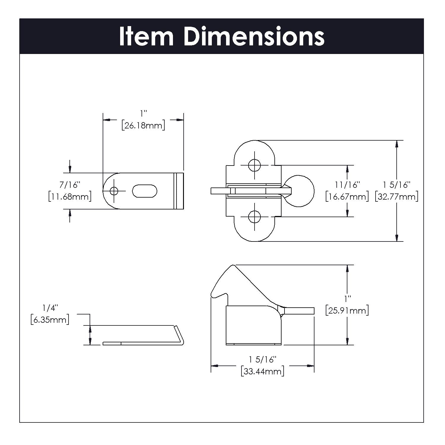 Hickory P654, 11/16 Inch Center to Center Catches