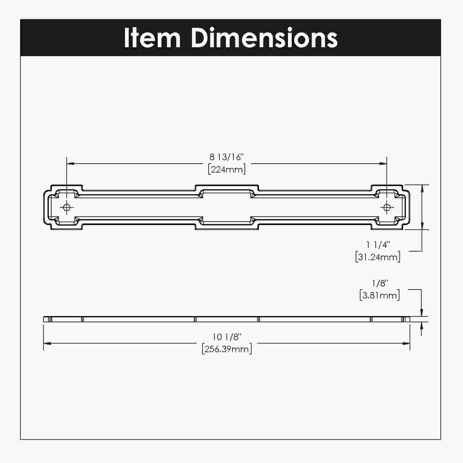 8-13/16 Inch (224mm) Center to Center Coventry Pull Backplate