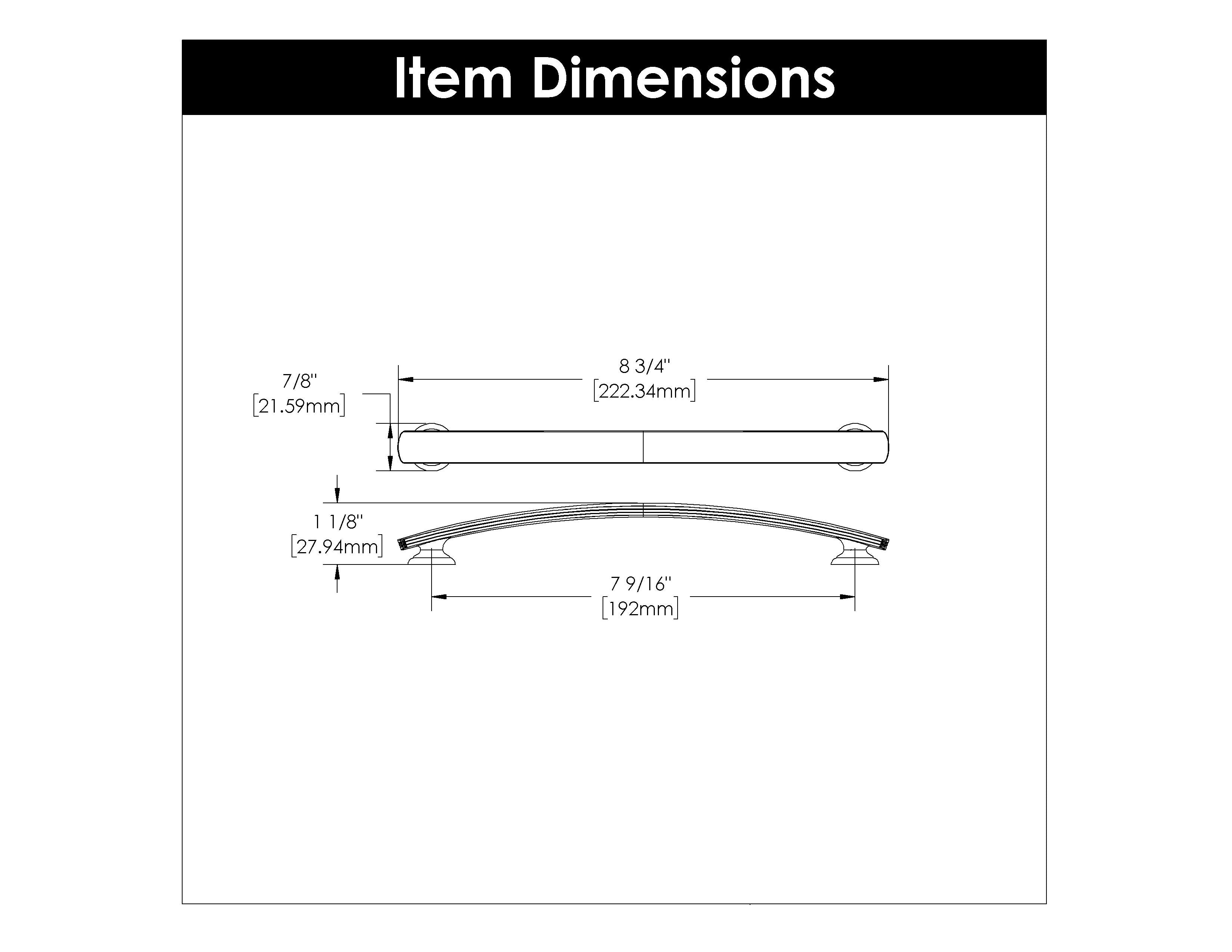 Hickory P2157, 7-9/16 Inch (192mm) American Diner Pull