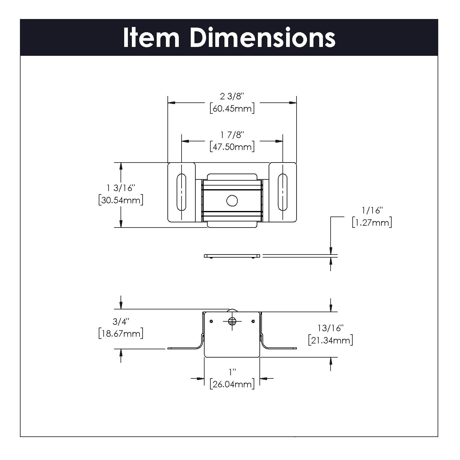 Hickory P149, 2 Inch Center to Center Catches