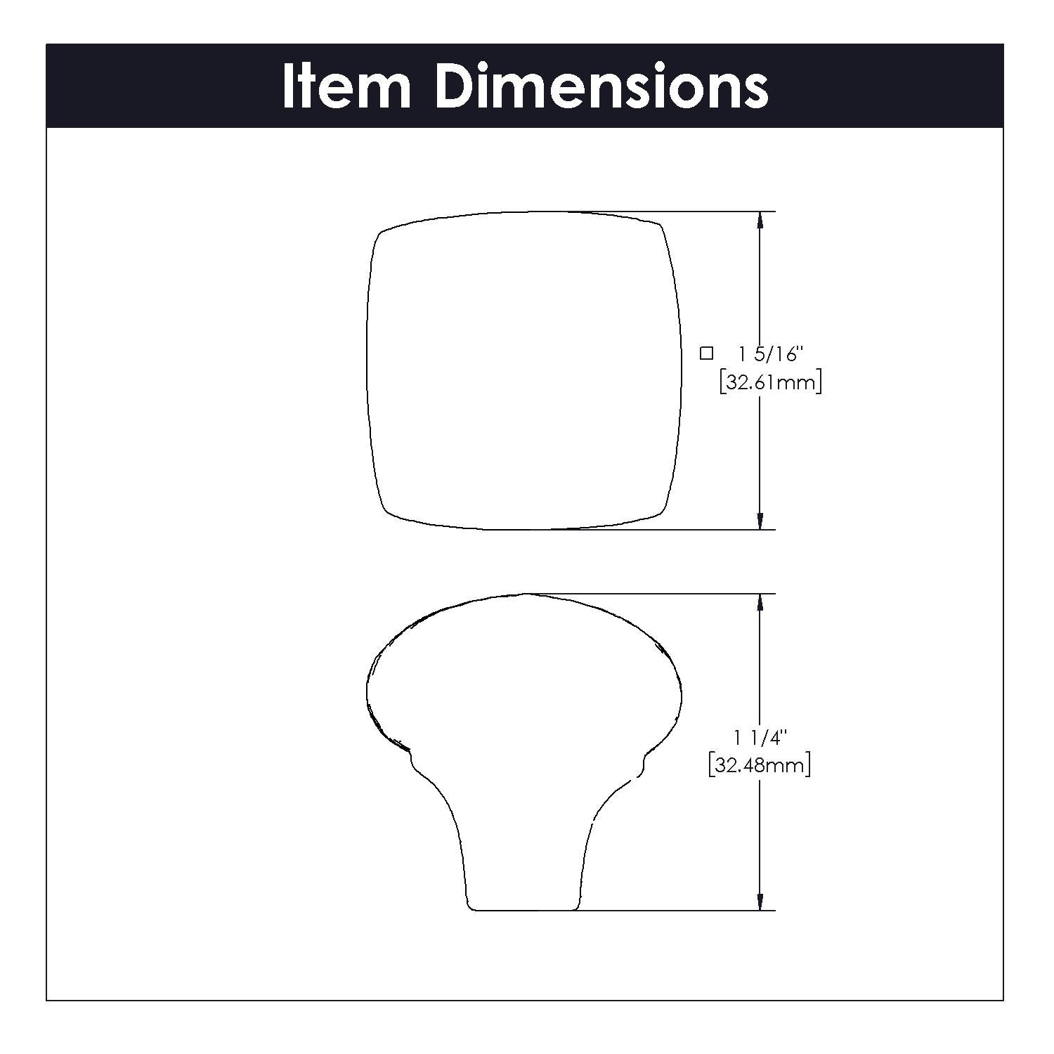Hickory P3062, 1-1/4 Inch Square Mountain Lodge Knob