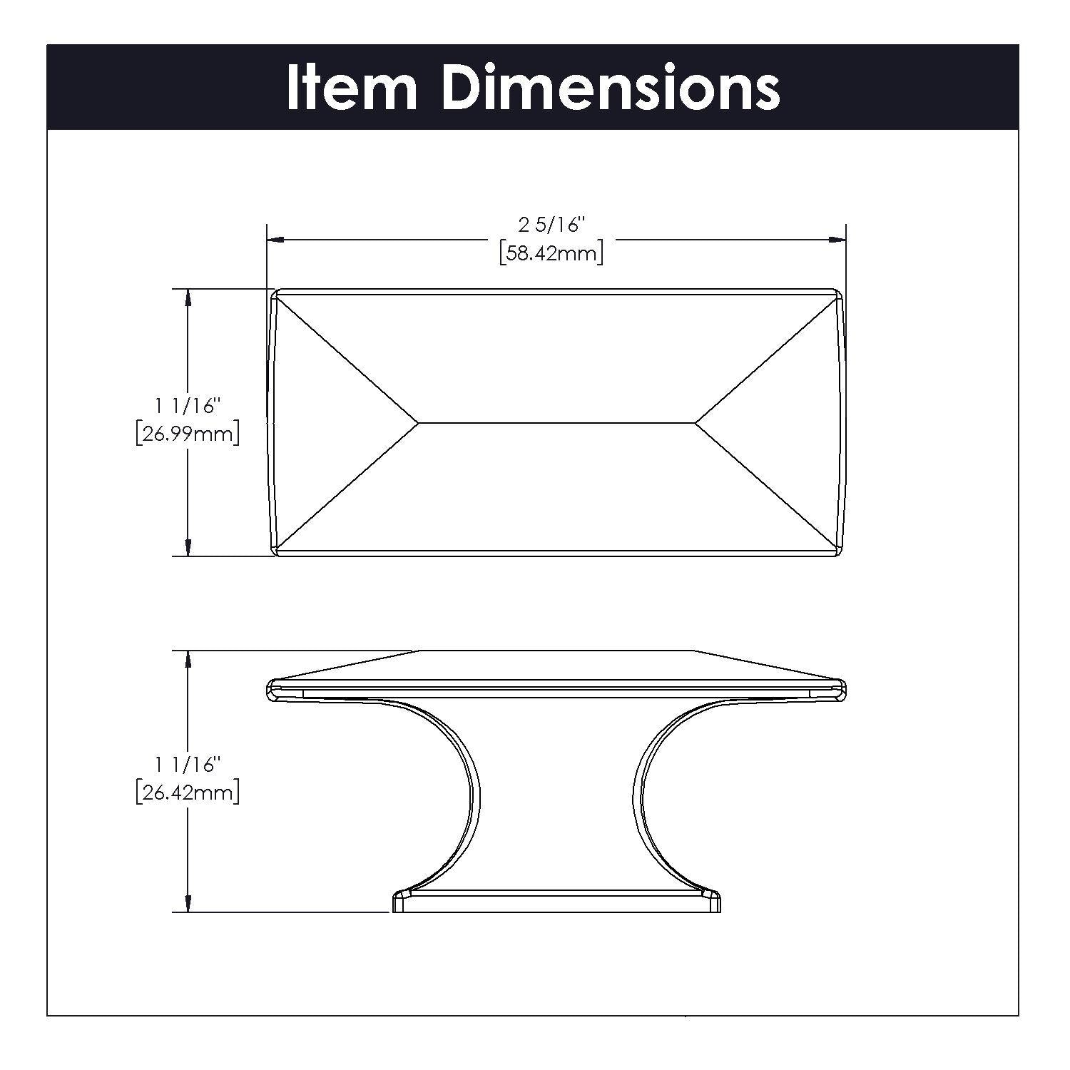 Hickory P2152, 2-5/16 Inch x 1-1/16 Inch Bungalow Knob