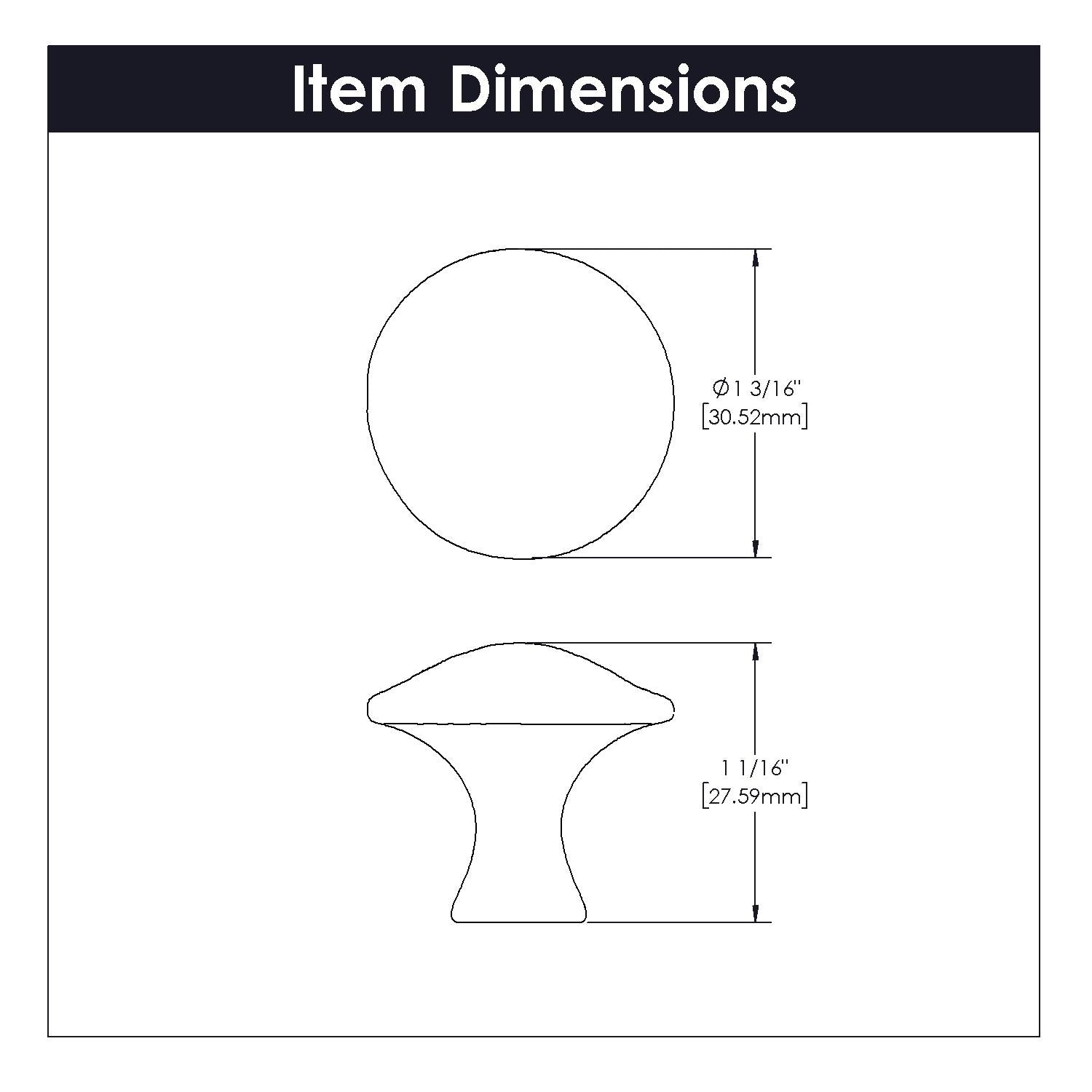 Hickory P2170, 1-1/4 Inch Diameter Craftsman Knob