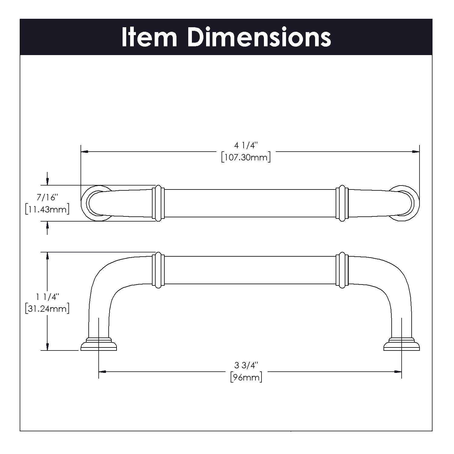 Hickory P3381, 3-3/4 Inch (96mm) Cottage Pull