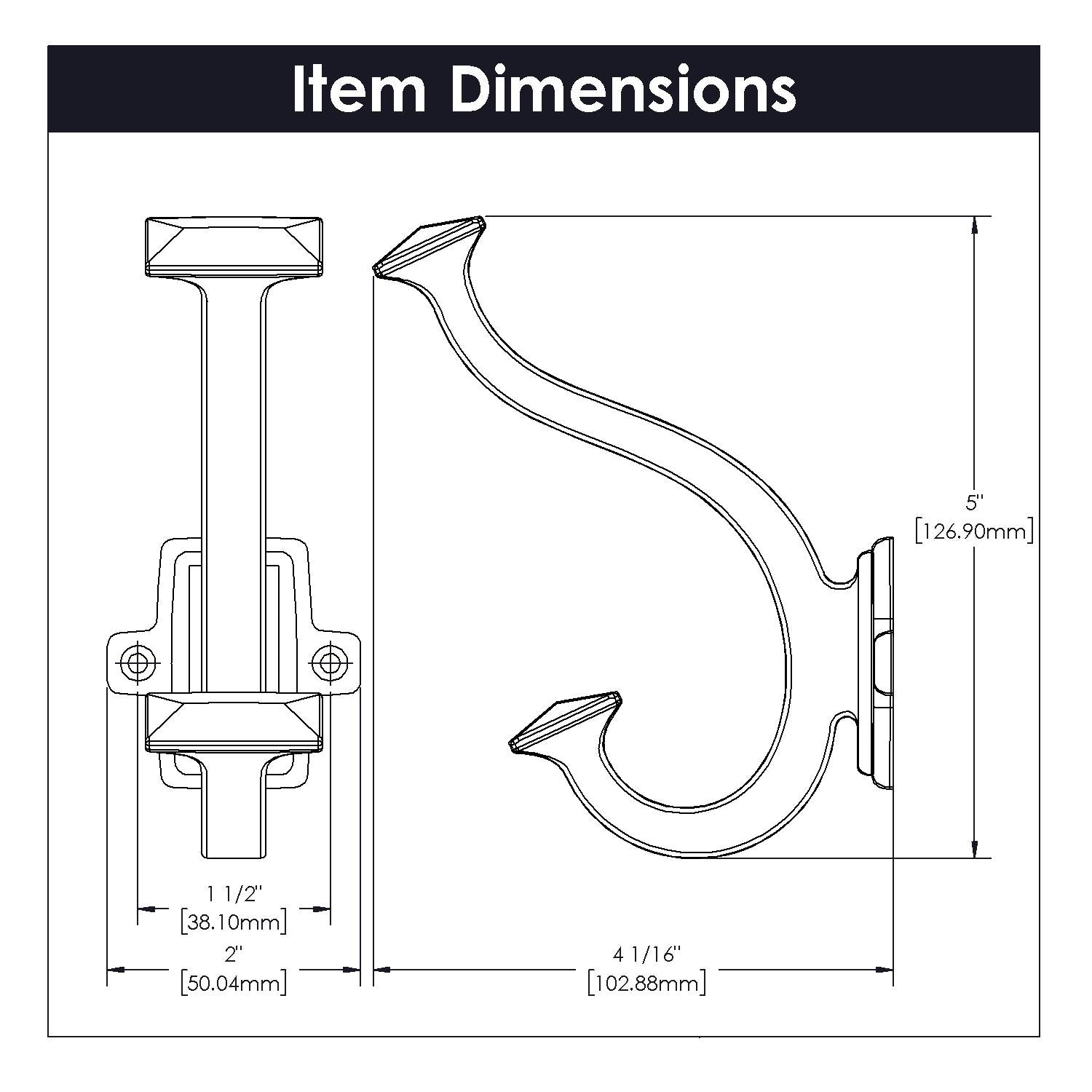 Hickory P2155, 1-1/2 Inch Center to Center Bungalow Hook