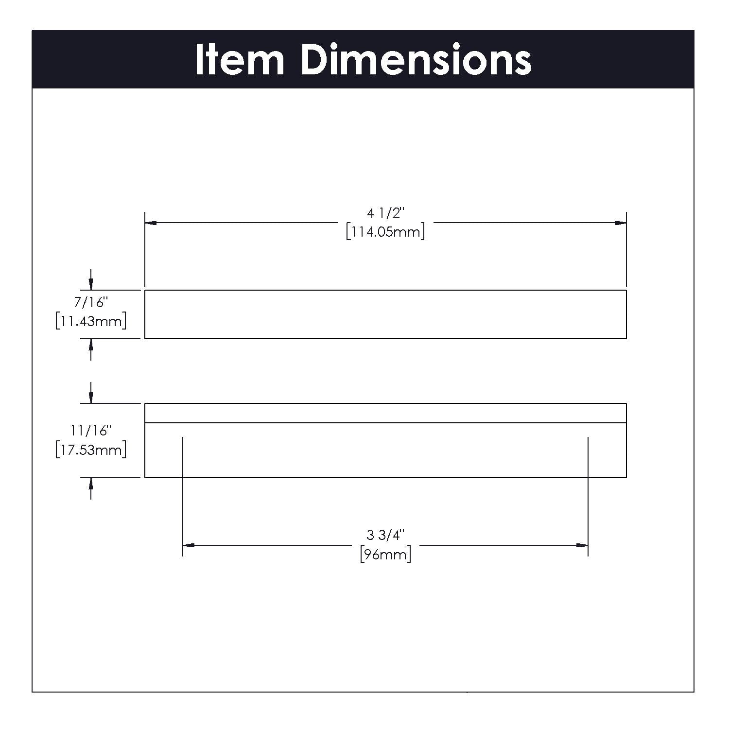 Hickory HH075267, 3-3/4 Inch (96mm) Center to Center Streamline Pull