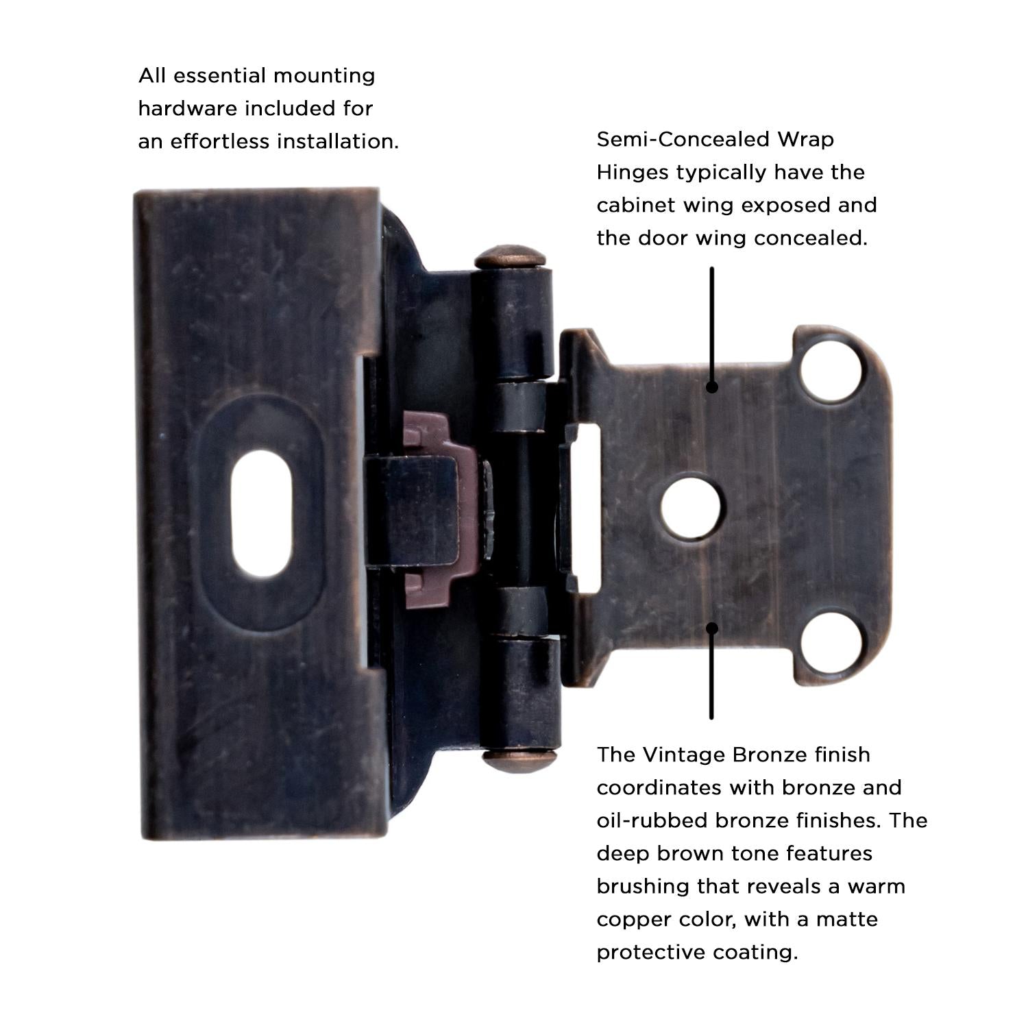 Hickory P5710F, Self-Closing Semi-Concealed