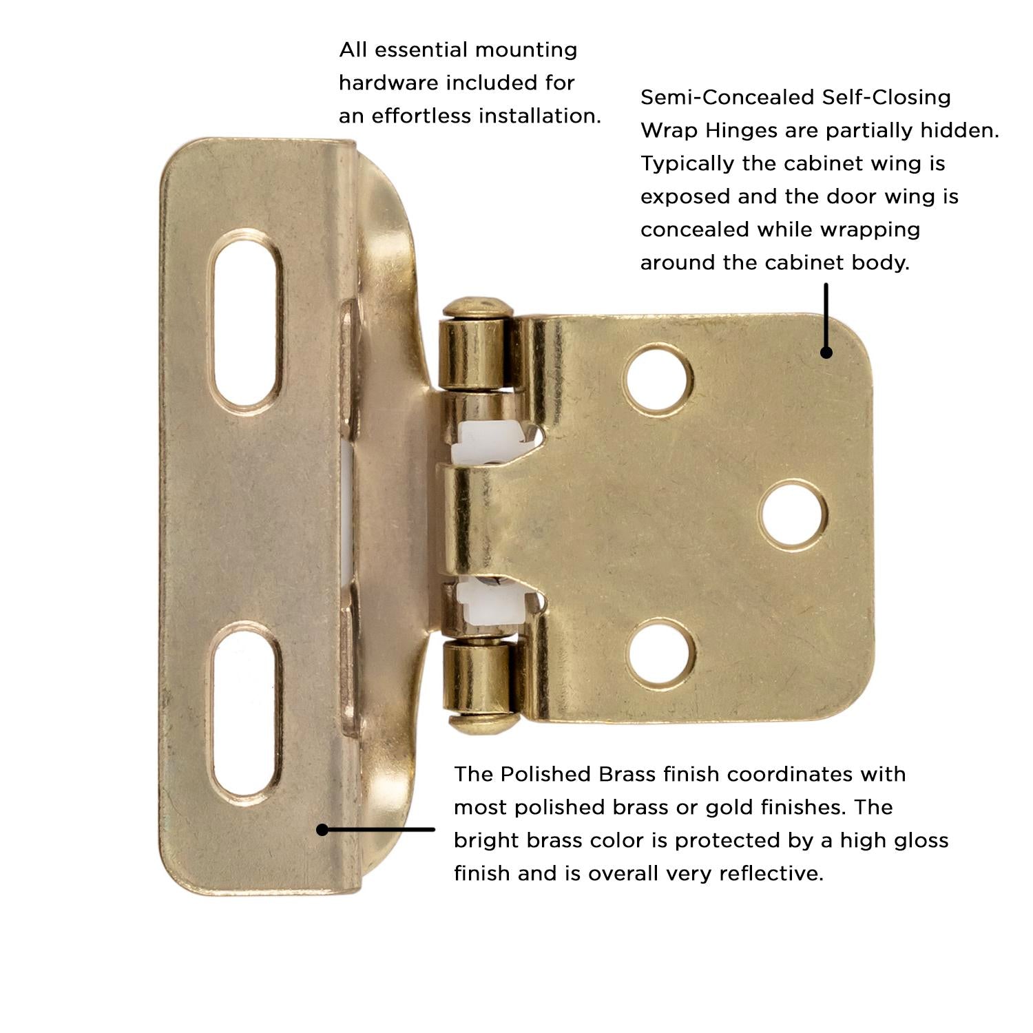 Hickory P60010F, Self-Closing Semi-Concealed Hinge