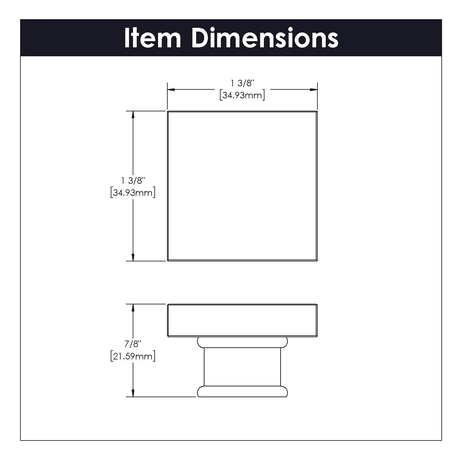 Hickory H079525, 1-3/8 Inch Square Crystal Palace Knob