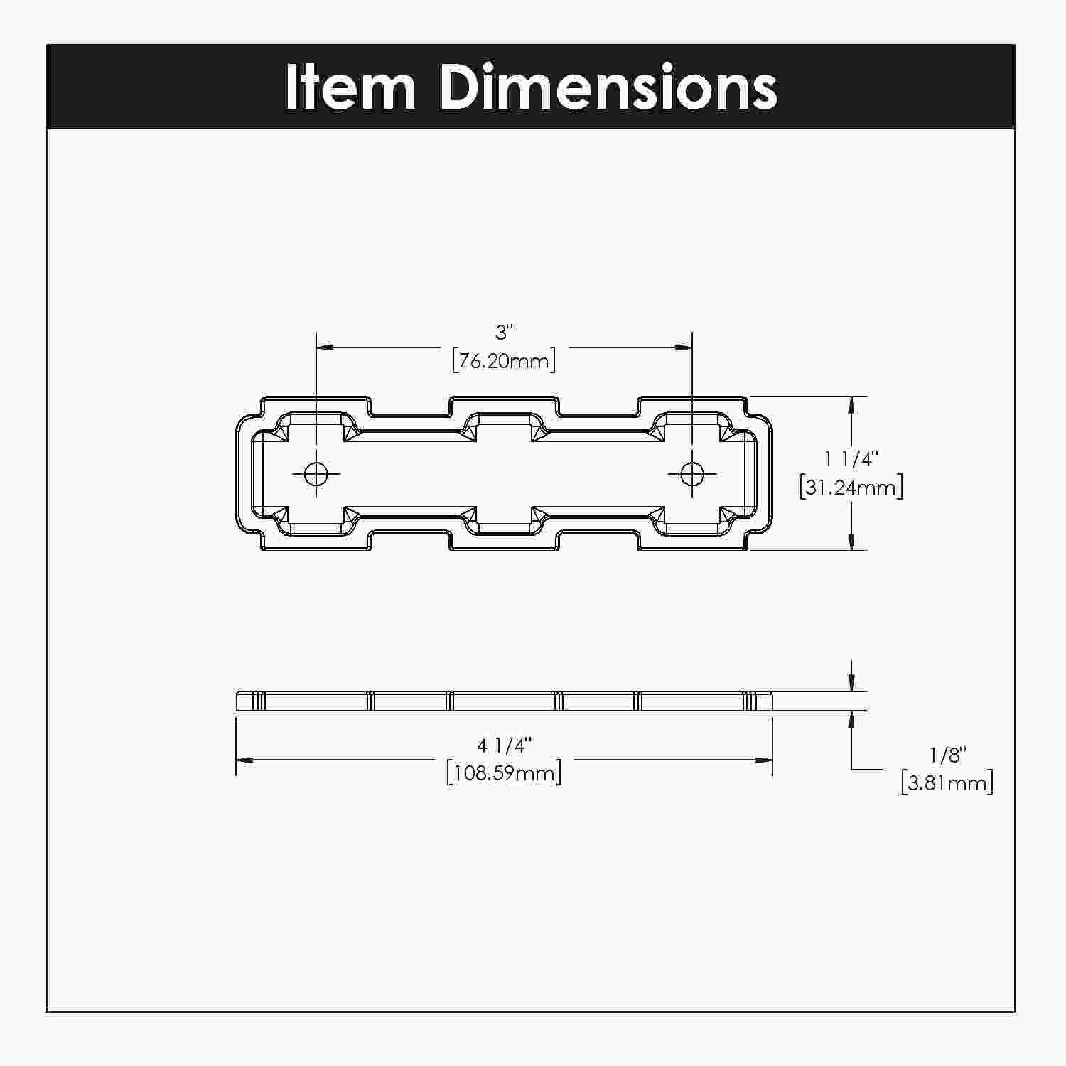 3 Inch Center to Center Coventry Pull Backplate