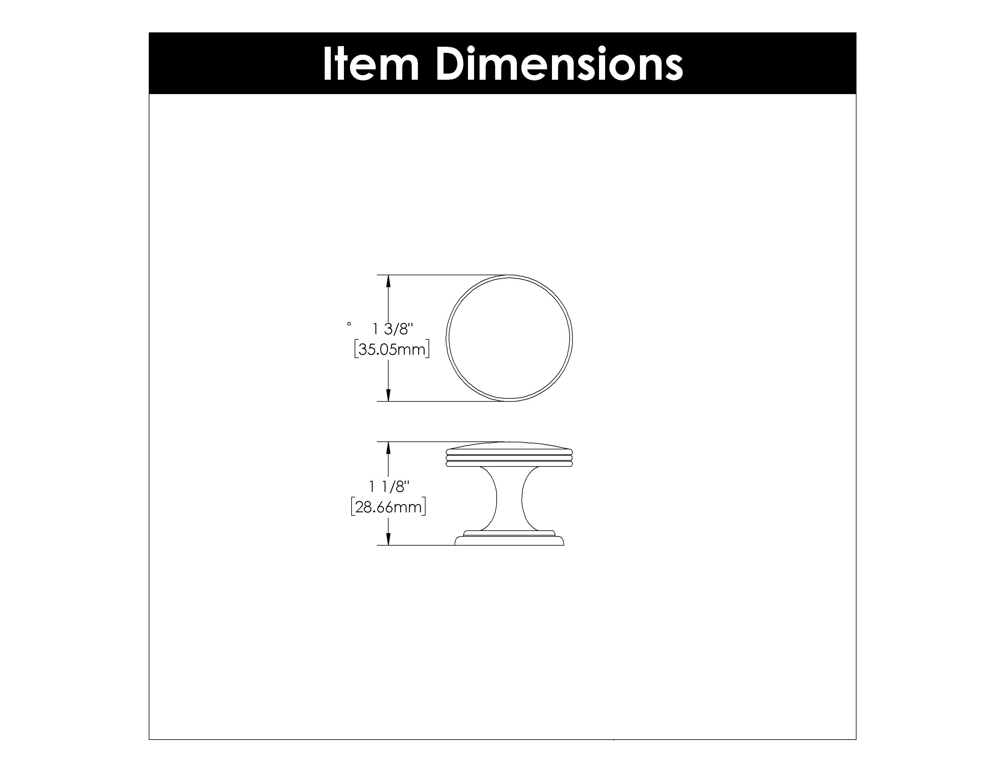 Hickory P2142, 1-3/8 Inch Diameter American Diner Knob