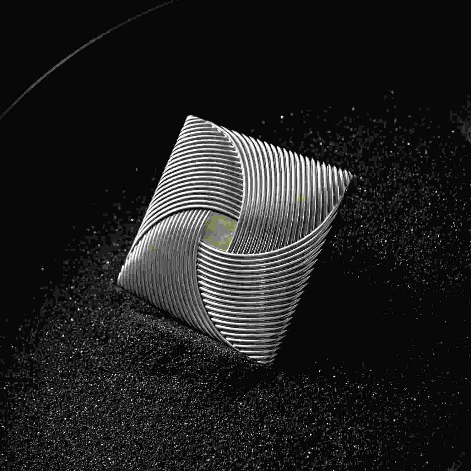 3-1/2 Inch Square Bijou Tempest Square Knob