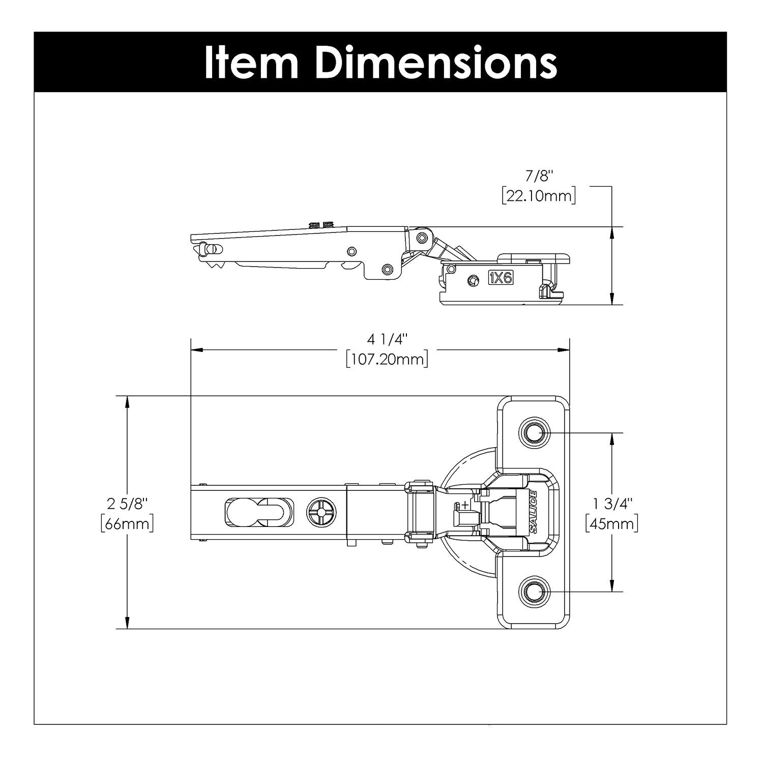 Hickory HH74723, Concealed Soft Close Hinges