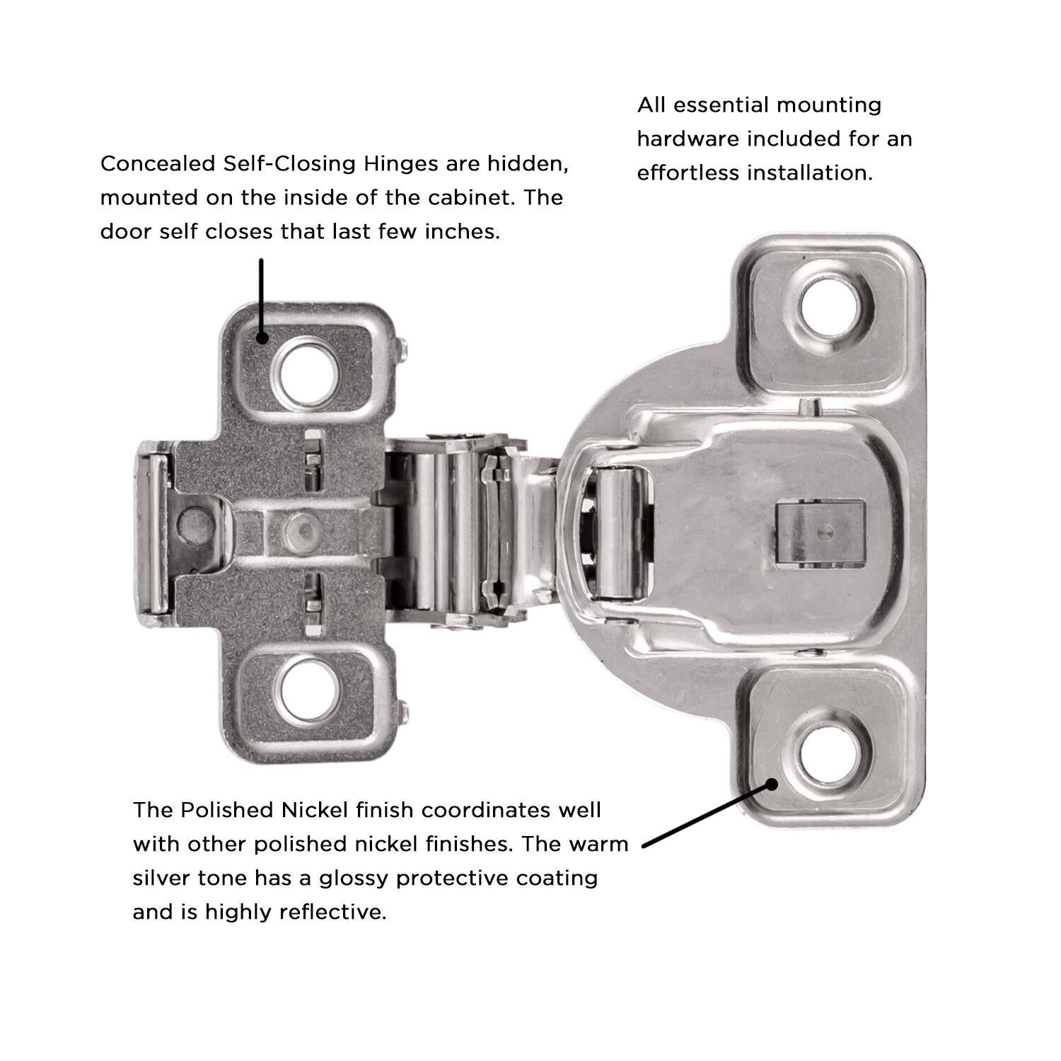 Hickory HH075220, Concealed Self-Closing Hinges