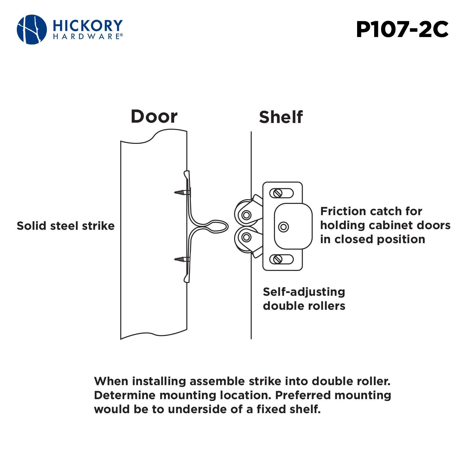 Hickory P107, 1-3/16 Inch Center to Center Catches