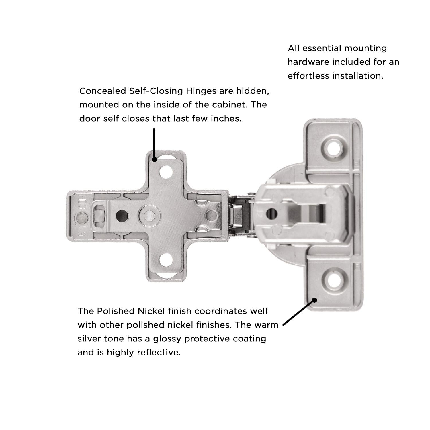 Hickory HH75110, Concealed Self-Closing Hinges