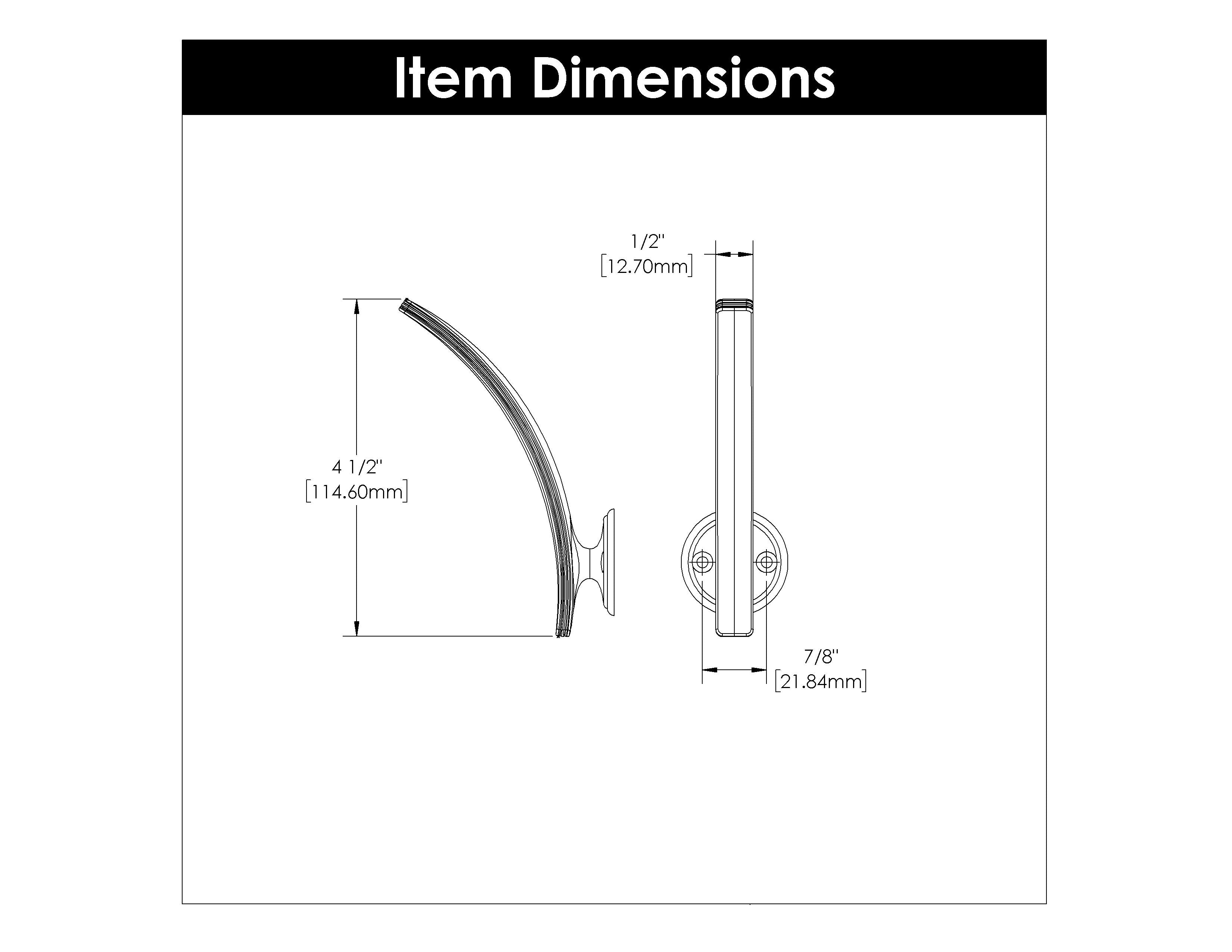 Hickory P2145, 7/8 Inch Center to Center American Diner Hook