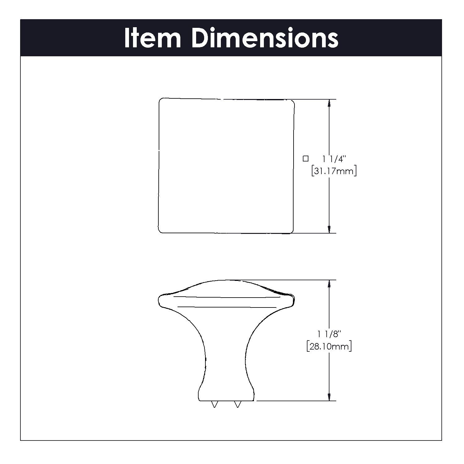 Hickory P2172, 1-1/4 Inch Square Craftsman Knob
