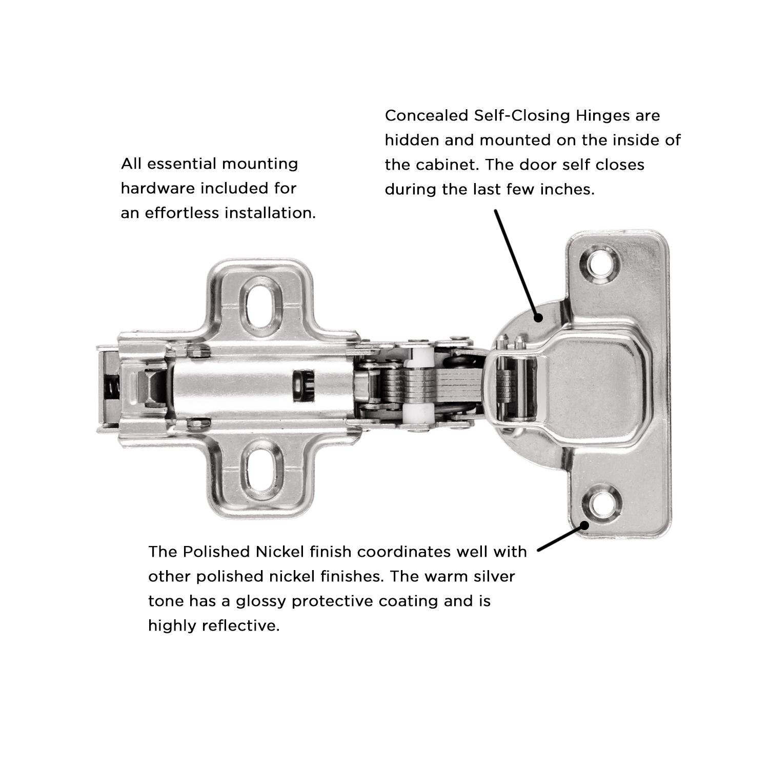 Hickory P5305, Concealed Soft Close Hinges