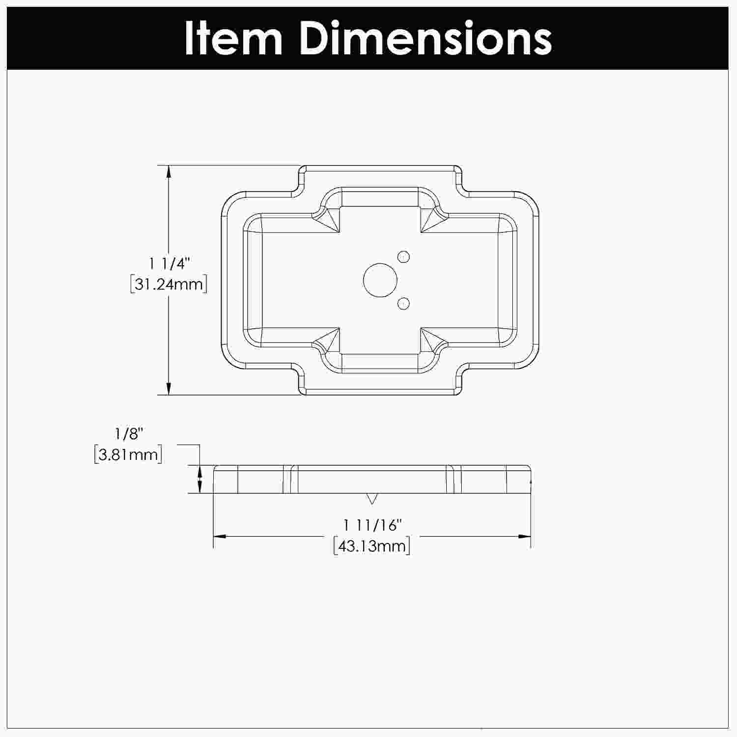 1-3/4 Inch x 1-1/4 Inch Coventry Knob Backplate