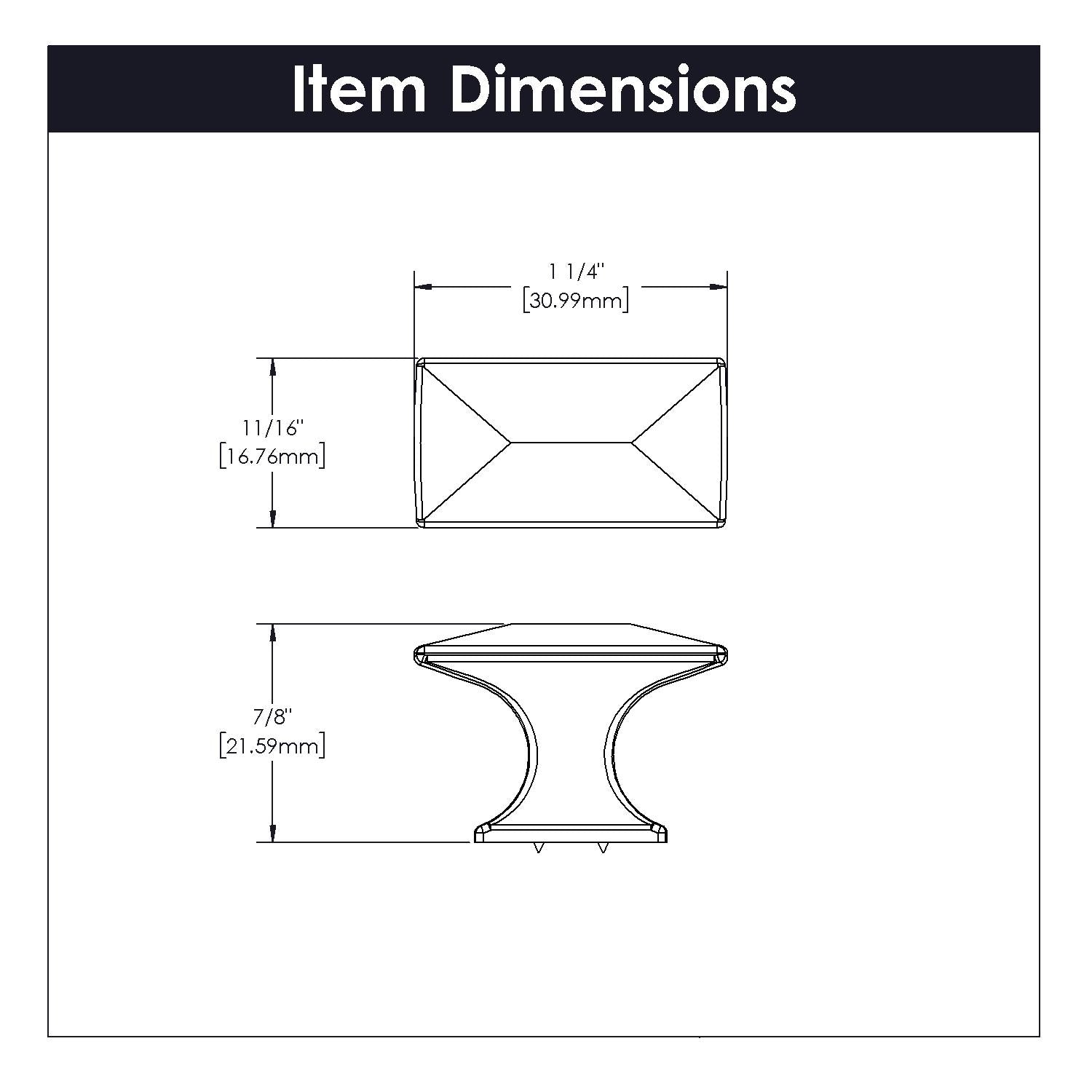 Hickory P2150, 1-1/4 Inch x 11/16 InchBungalow Knob