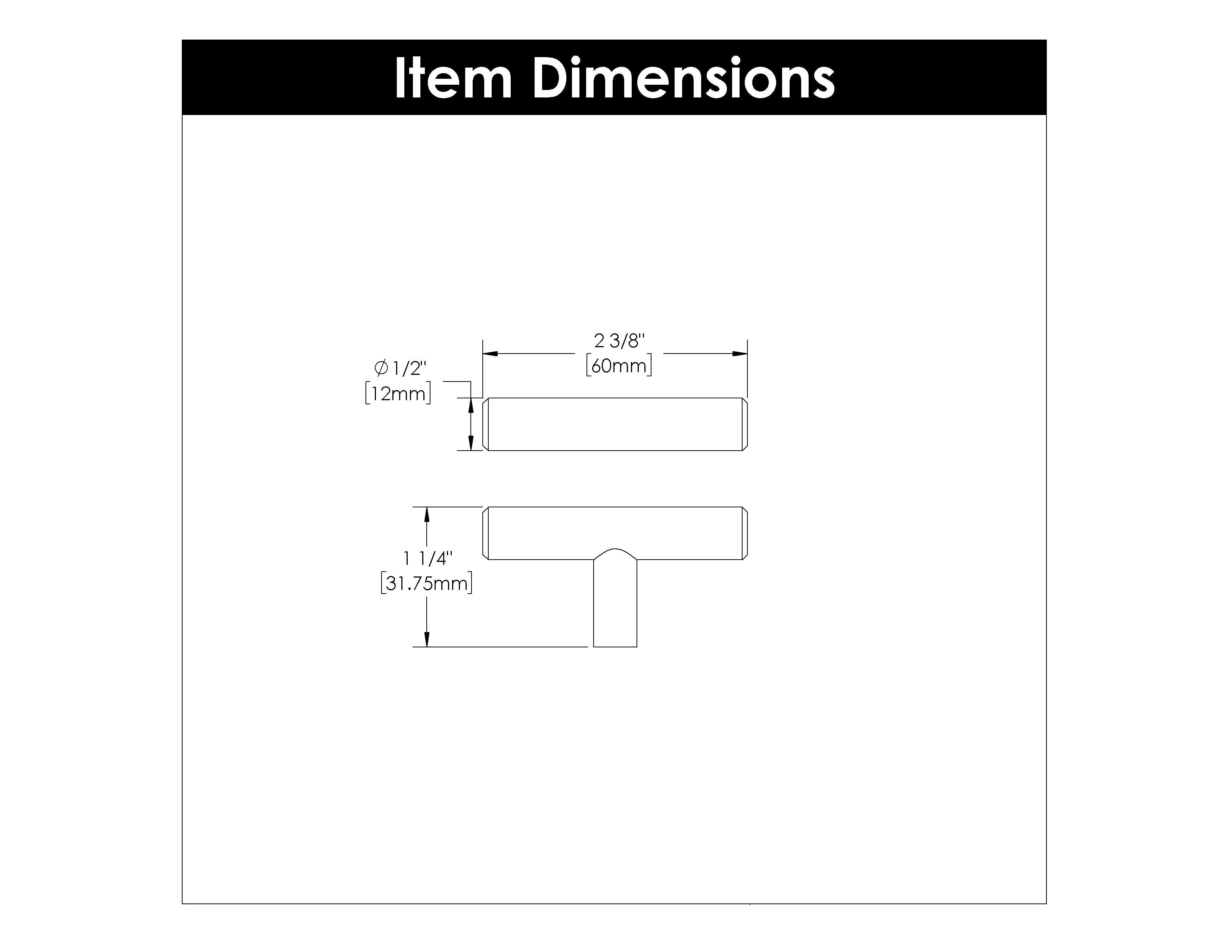 Hickory HH075591, 2-3/8 Inch X 1/2 Inch Bar Pulls Knob