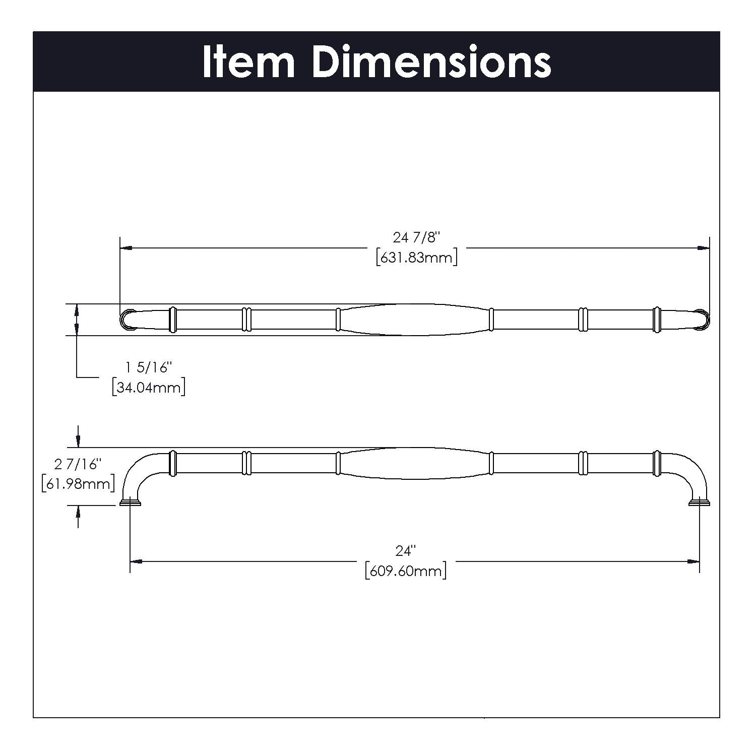 Hickory K51, 24 Inch Center to Center Williamsburg Appliance Pull