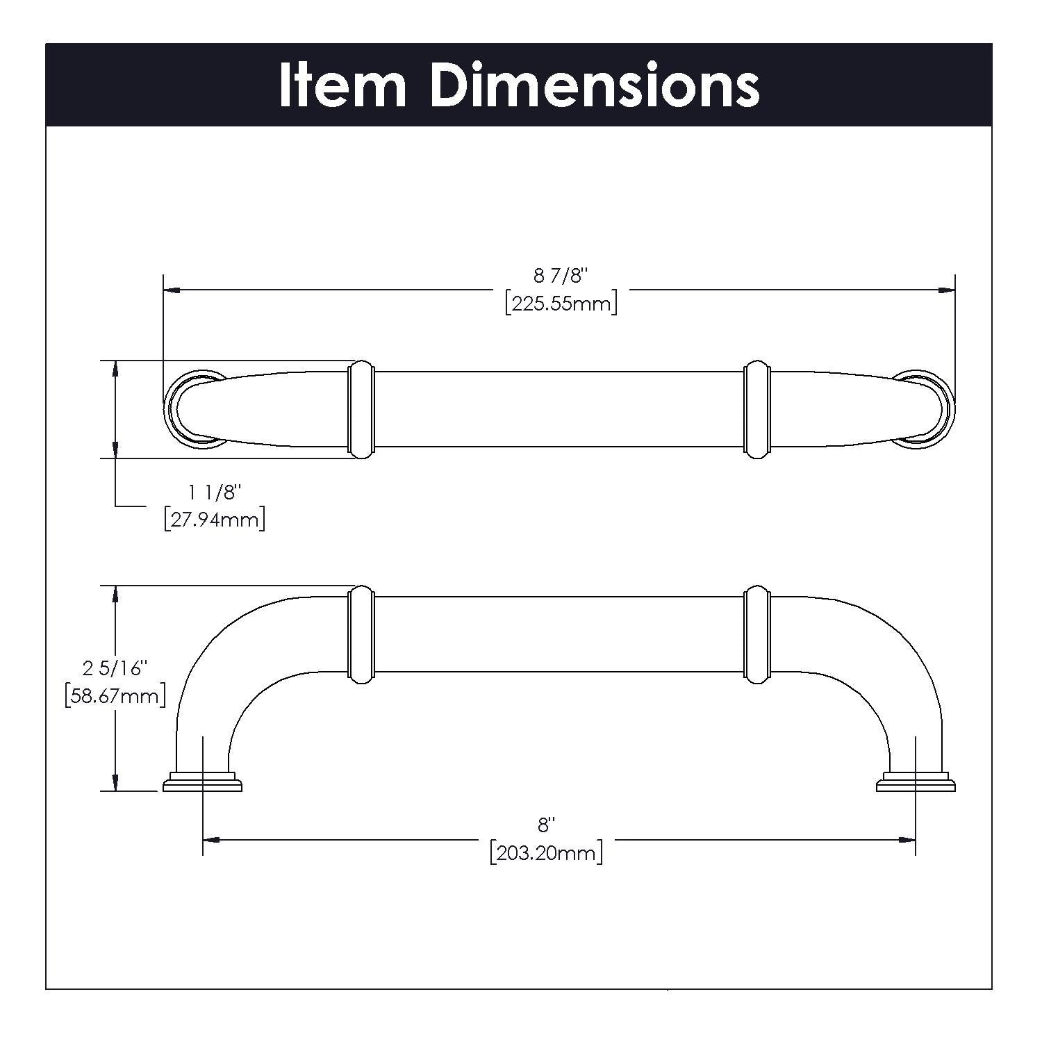 Hickory K60, 8 Inch Center to Center Cottage Appliance Pull
