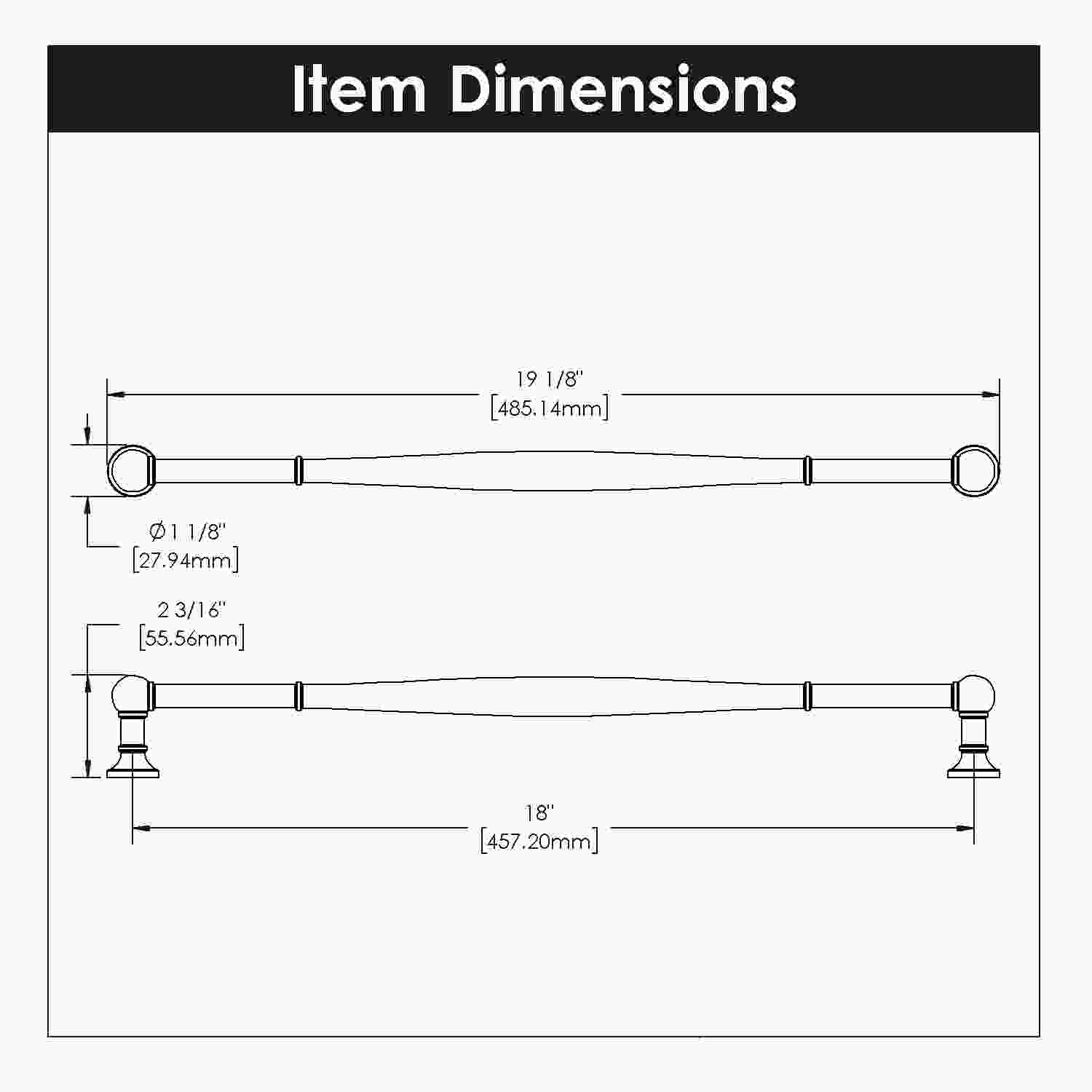 18 Inch Center to Center Fuller Appliance Pull
