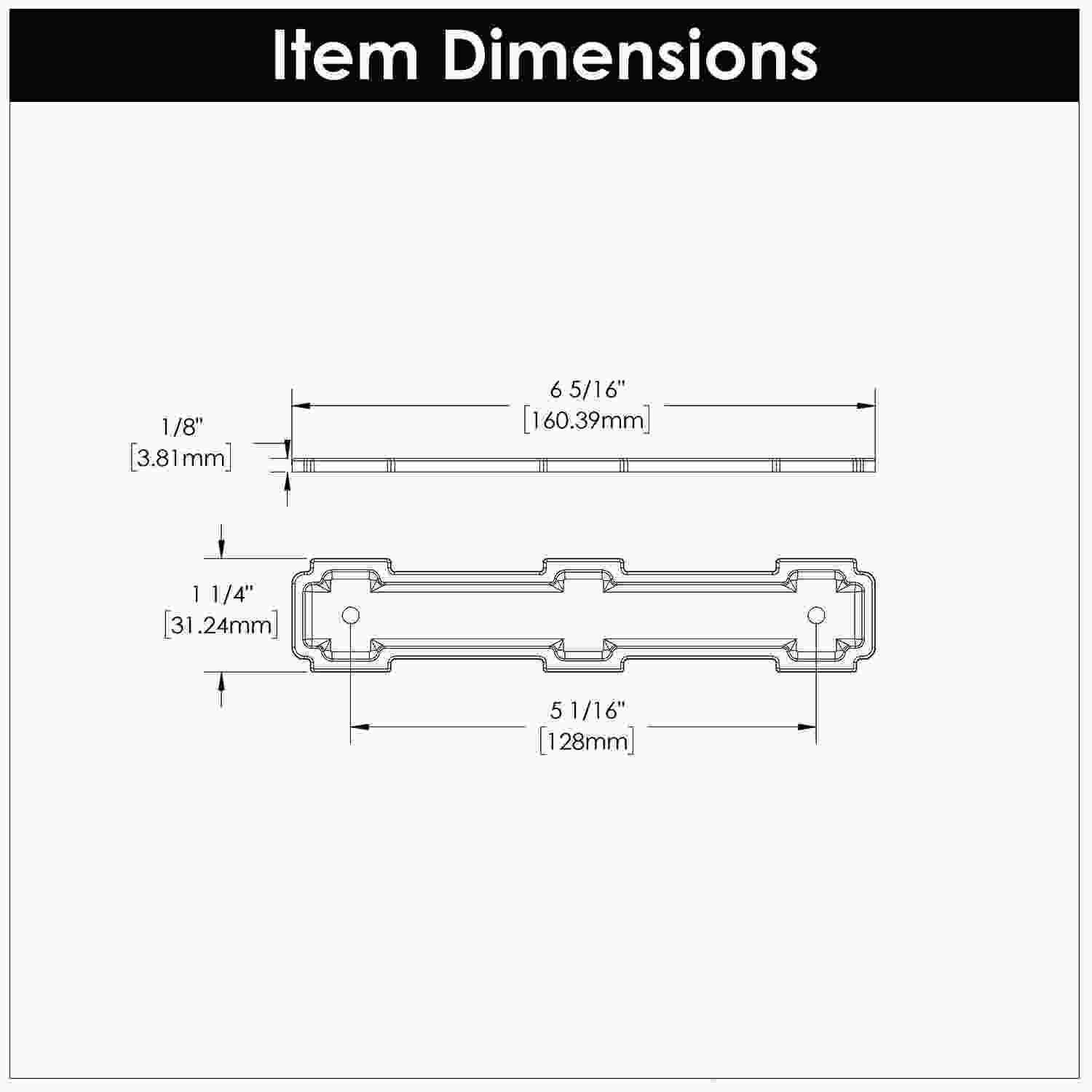 5-1/16 Inch (128mm) Center to Center Coventry Pull Backplate