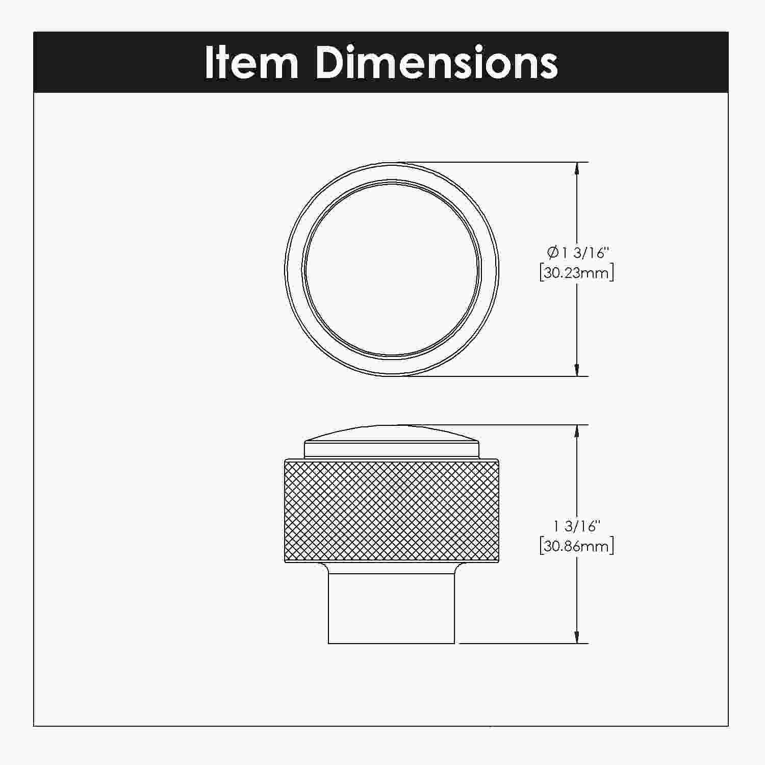 1-3/16 Inch Diameter Verge Round Knob