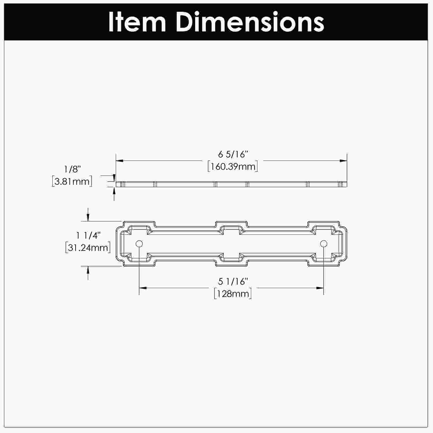 5-1/16 Inch (128mm) Center to Center Coventry Pull Backplate